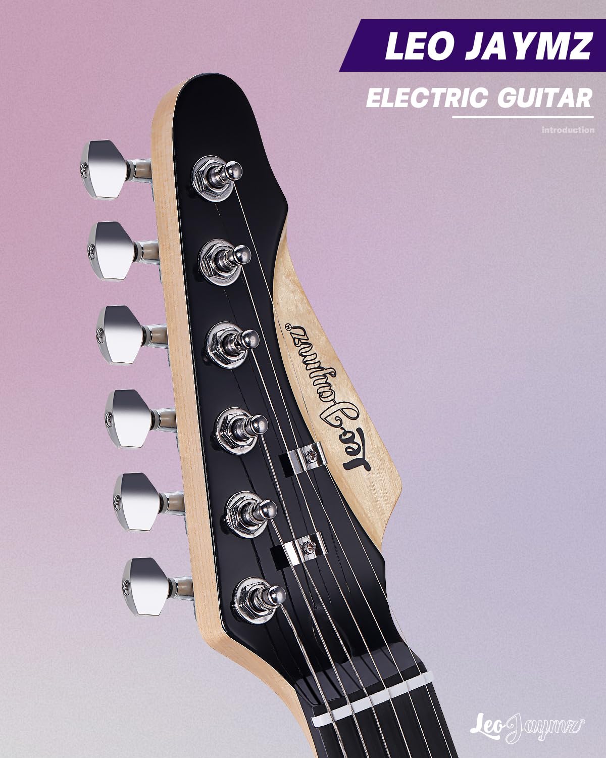 Leo Jaymz 39'' Full Size ST Style Electric Guitar Starter Kit with SSH Pickup, 5W Portable Amp, Tuner, Gig Bag, Strap & Accessor