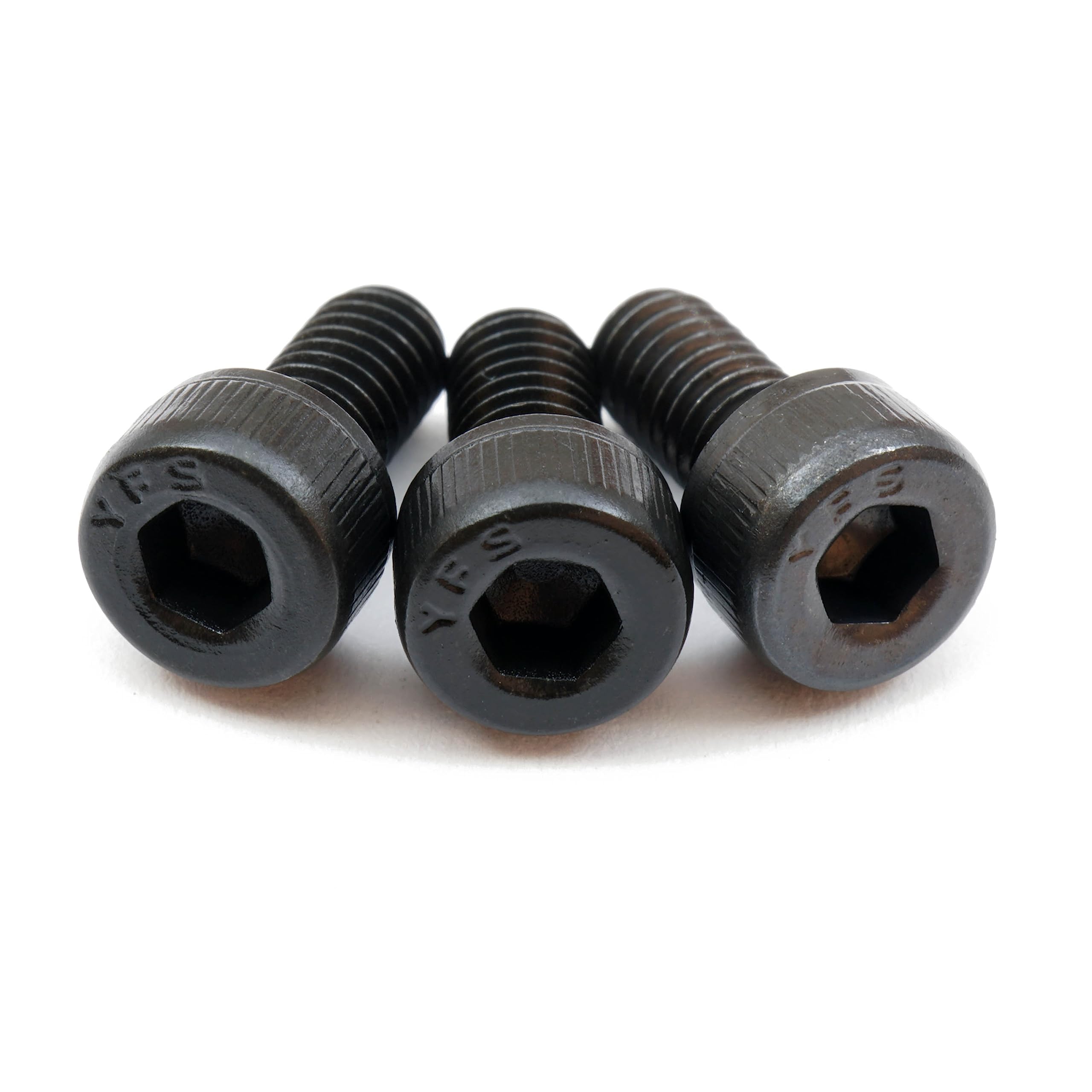 Stainless/Black Alloy Steel/Titanium - Floyd Rose Style Guitar Locking Nut Screws Set - MonsterBolts (Qty 4, Black)