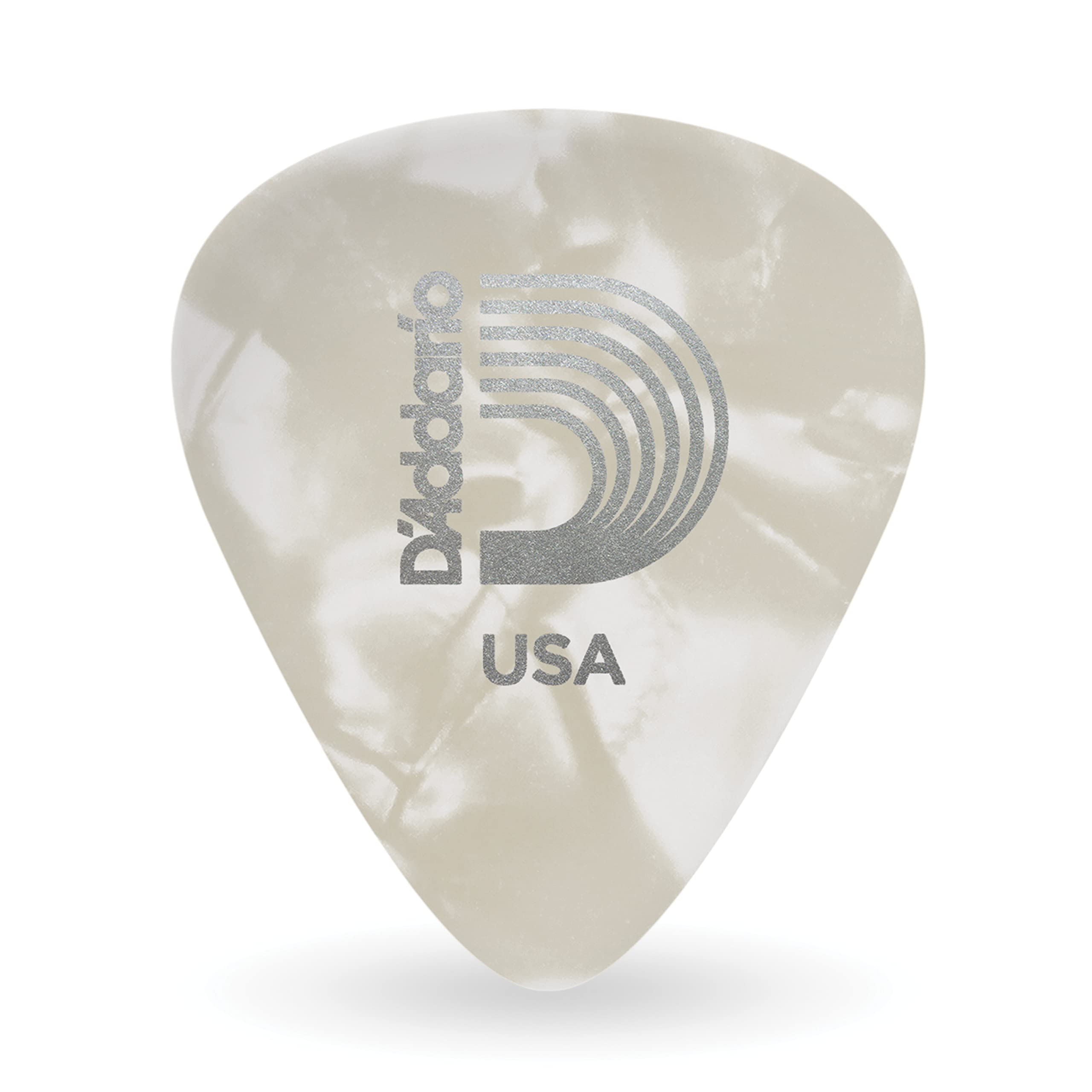 D'Addario Accessories Planet Waves White Pearl Celluloid Guitar Picks, 10 Pack, Extra Heavy