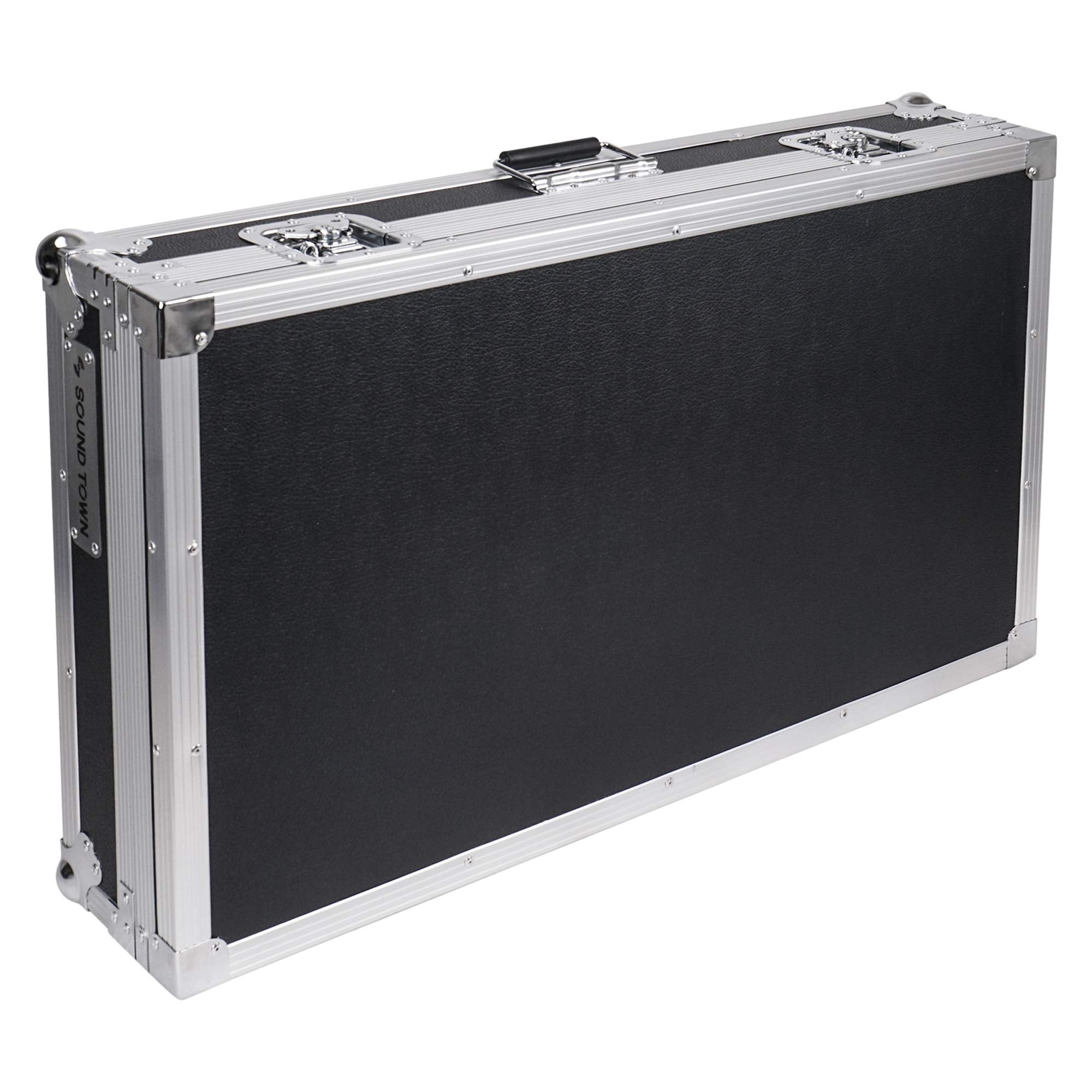 Sound Town Heavy-Duty Plywood Guitar Pedal board ATA Road Case with Pedal Mounting Tape fastener, Interior: 32.7    x 19    (STR