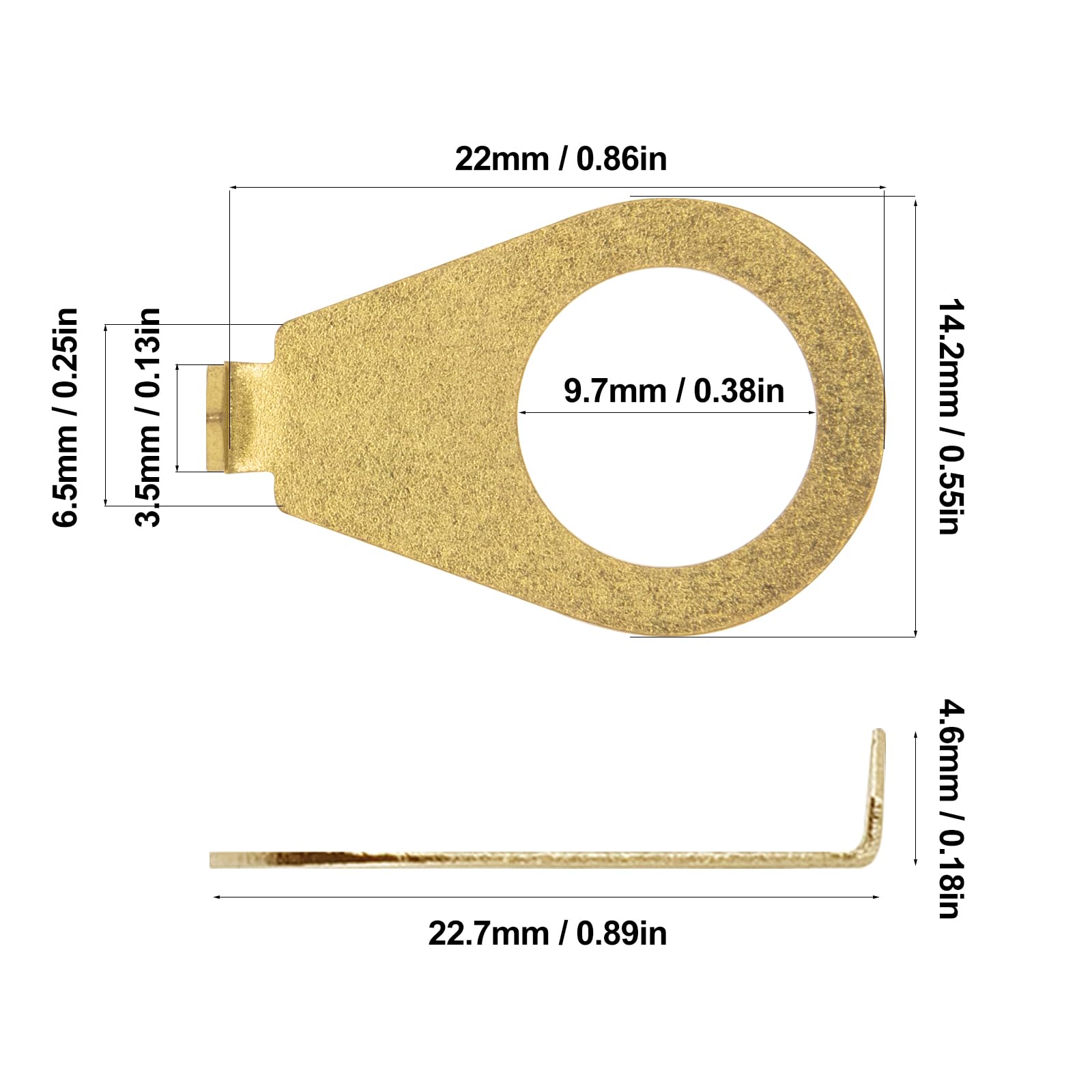 CashBeat 4pcs Gold Guitar Knobs Pointer Indicator Plates, 3/8'' Electric Guitar Control Knob Position Pointers, 9.7mm Diameter W