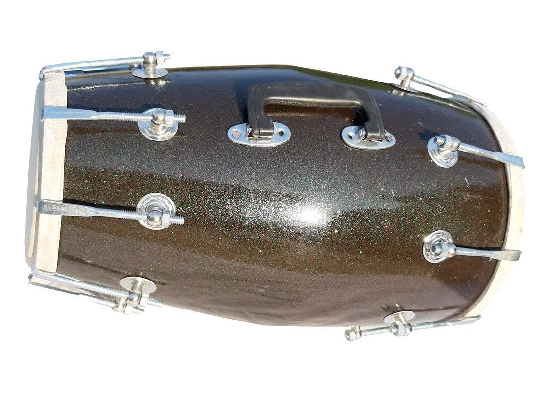 Gt Manufacturers Wood Dholak Musical Instrument Drum Nuts N Bolt Dholak-Dark Green
