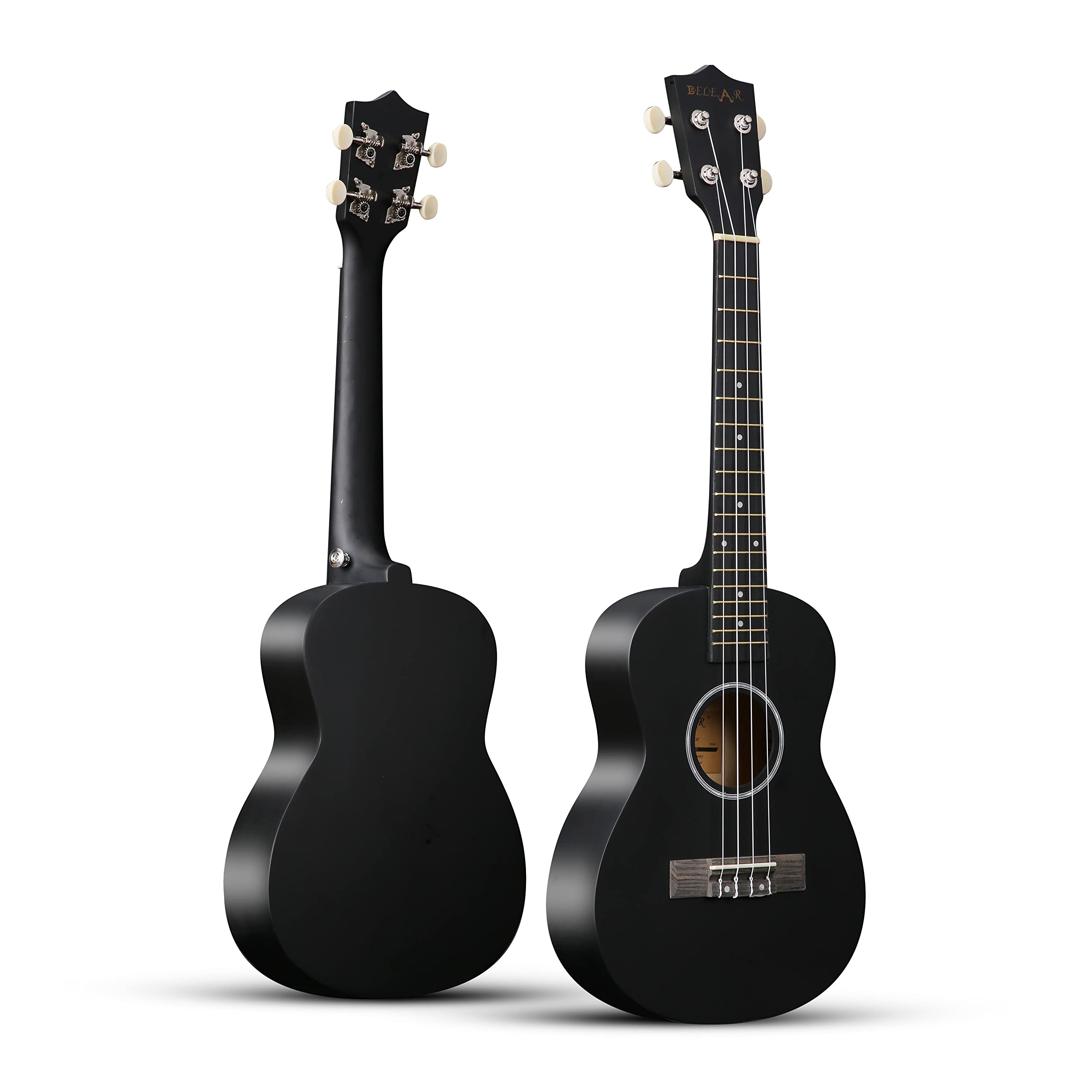 Belear Ft-Uk 26 Spruce Black Tenor Size Ukulele Guitar With Gig Bag, Stand And 2 Picks Kit