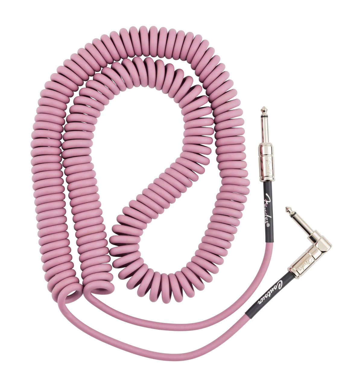 Fender Contour Coiled Instrument Cable, Guitar Accessories, Straight/Angle, Burgundy Mist, 30 Ft