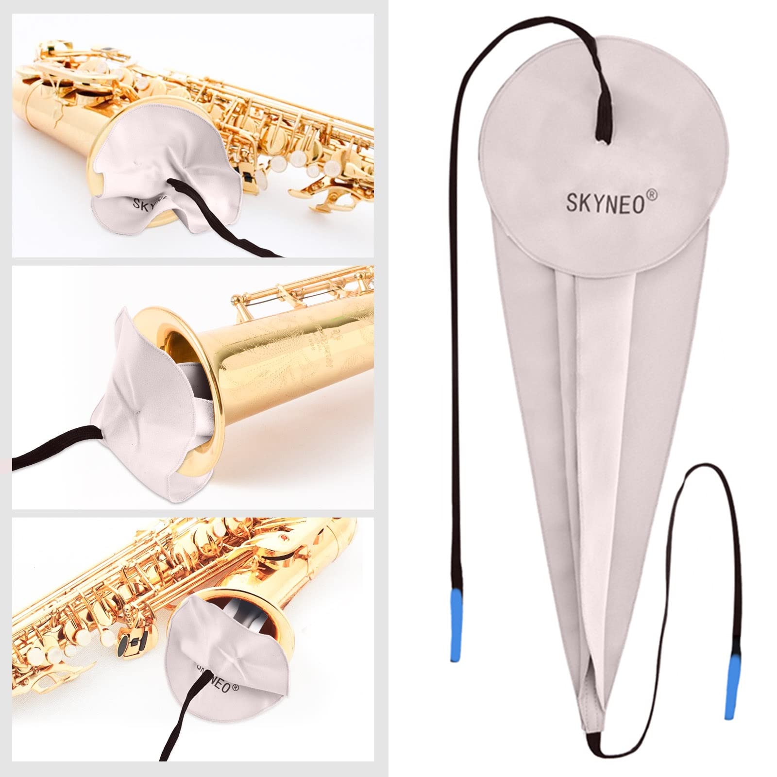 SKYNEO Saxophone Cleaning kit, Clarinet Cleaning Kit with Maintenance Kit,Cork Grease,Swab,Mouthpiece Cushions,Strap,Cleaning Cl