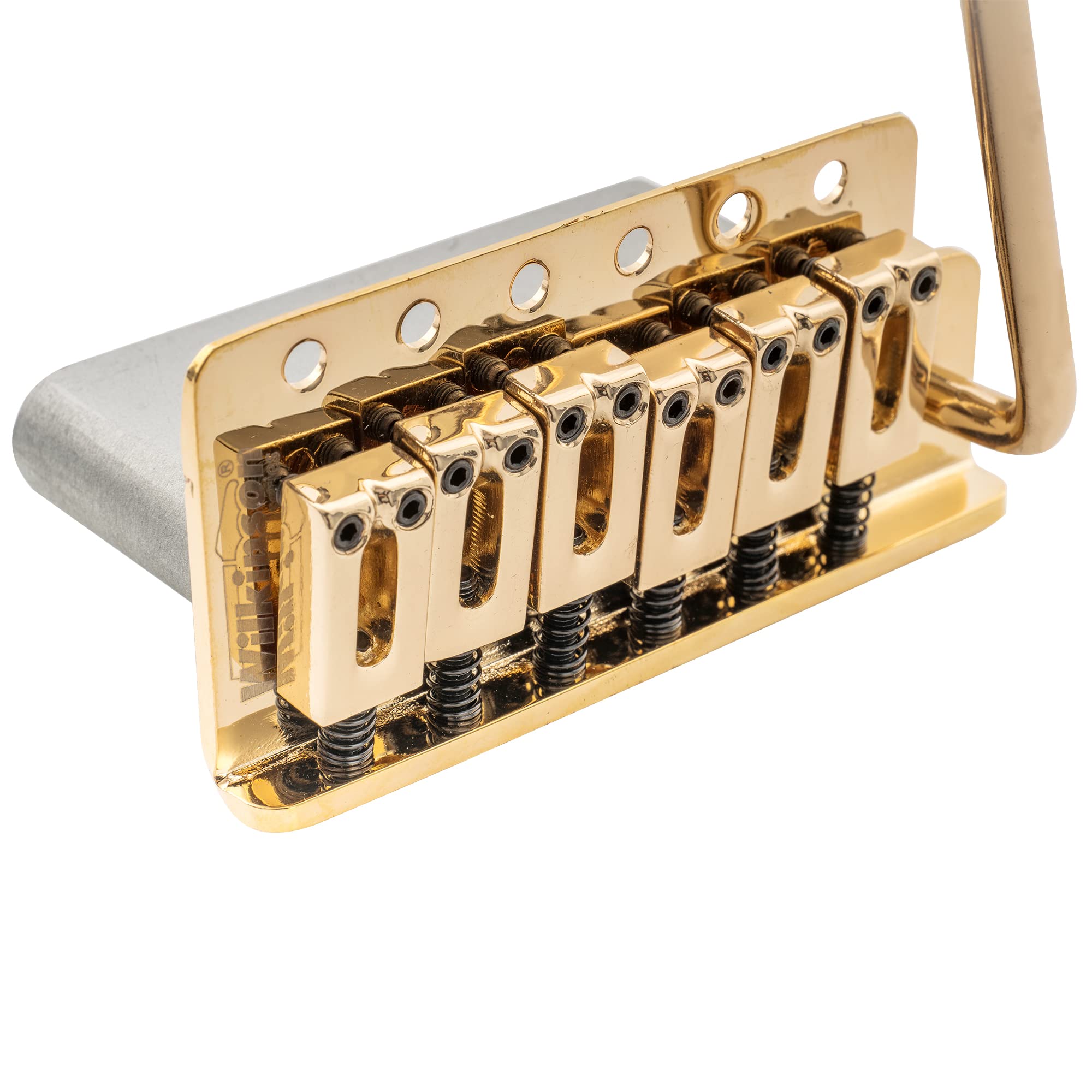 Wilkinson WOV04 54mm (2-1/8 inch) Tremolo Bridge 6-Screw for Squier/Mexico Fender/MIJ Strat Electric Guitar, Gold