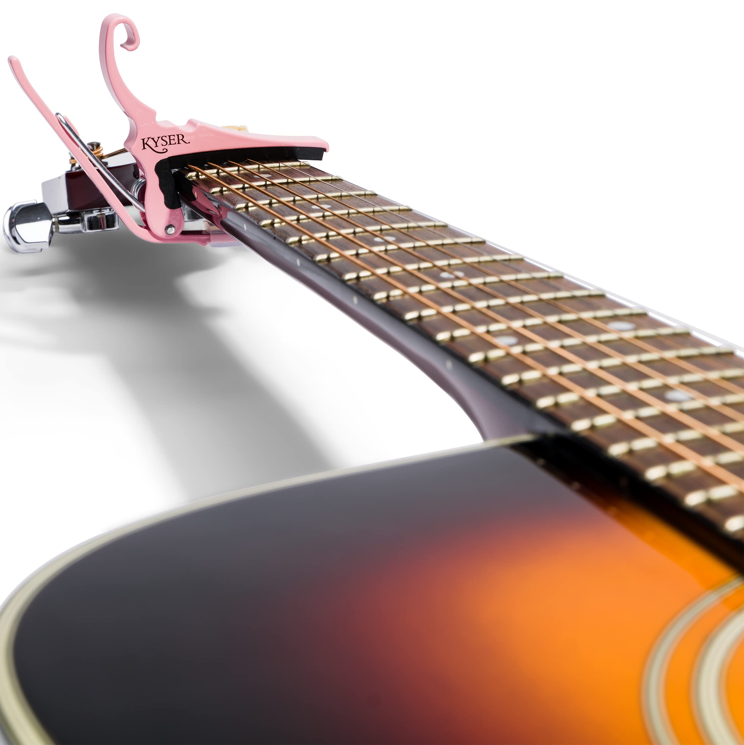 Kyser Quick-Change Guitar Capo for 6-string acoustic guitars, Pink, KG6KA
