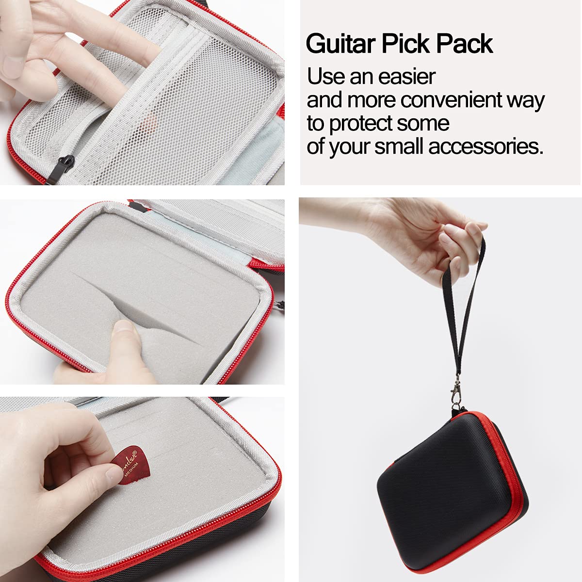 COOZOOM Guitar Pick Holder Case Compatible for Fender, ChromaCast, D'Addario, JIM DUNLOP, Bolopick, UNLP MUSICAL INSTRUMENT Guit
