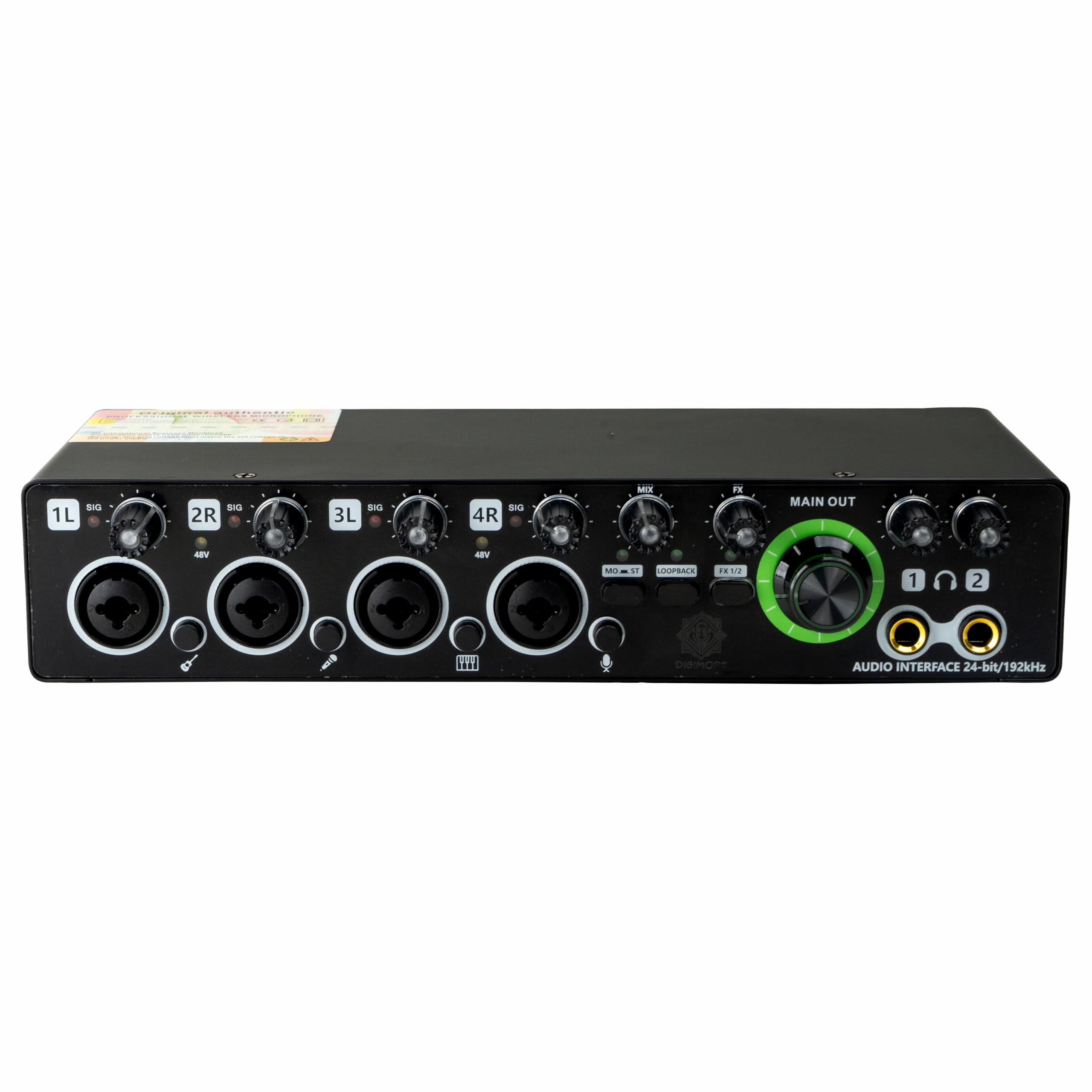 DIGIMORE 4 Channels USB Audio Interface, 24-bit/192 kHz High-Fidelity Audio Interfaces, Studio Quality Recording, Sound Card for