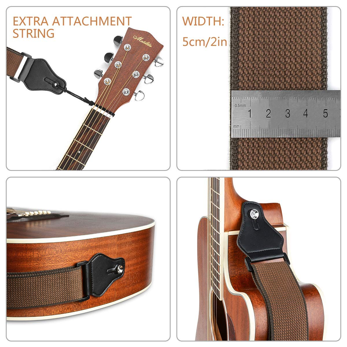BestSounds Guitar Strap for Acoustic, Electric Bass Guitars with Pick Holders for Men Women and Kids