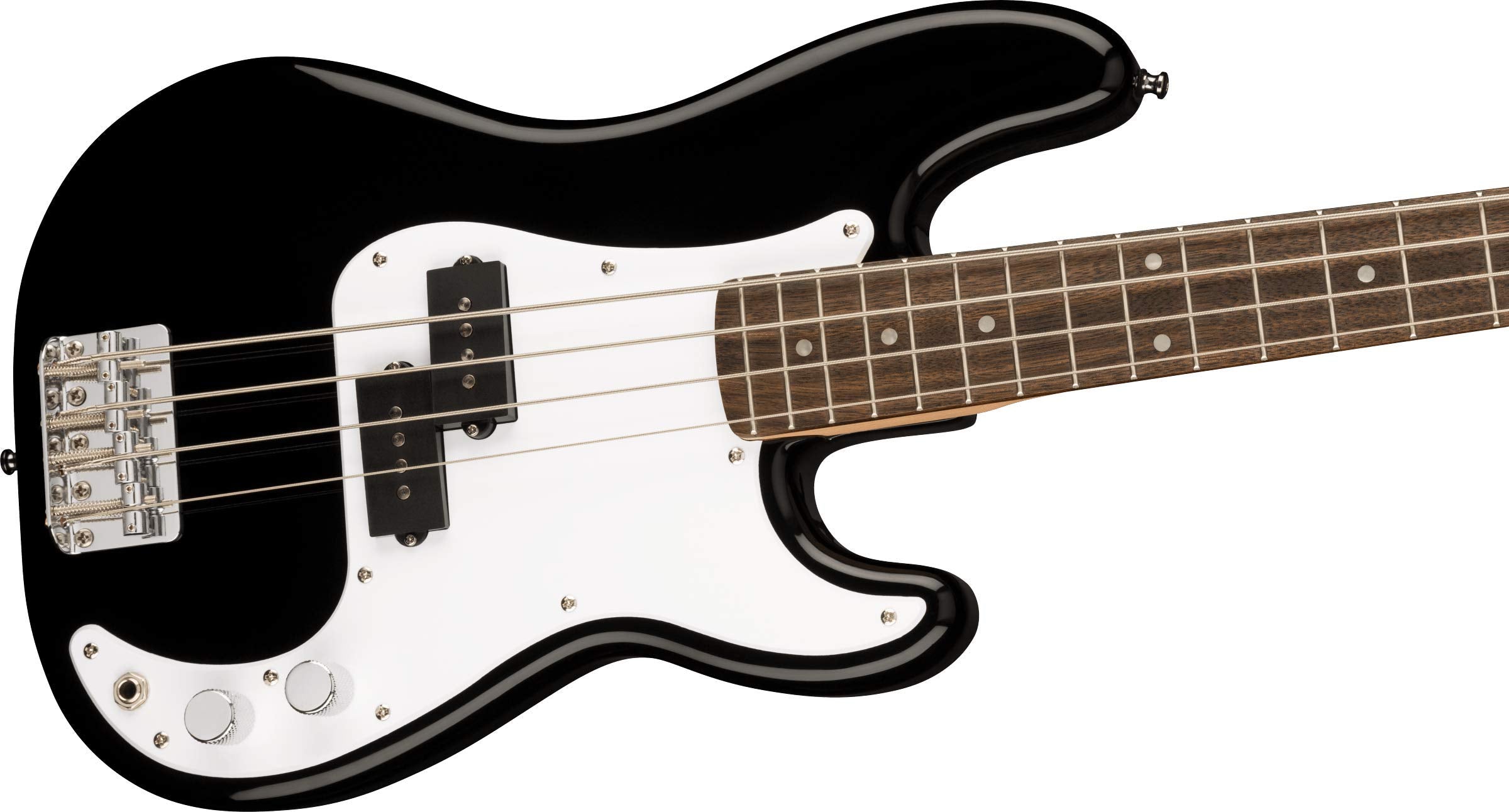 Fender 4 String Bass Guitar, Right, Black, 3/4 size (0370127506)