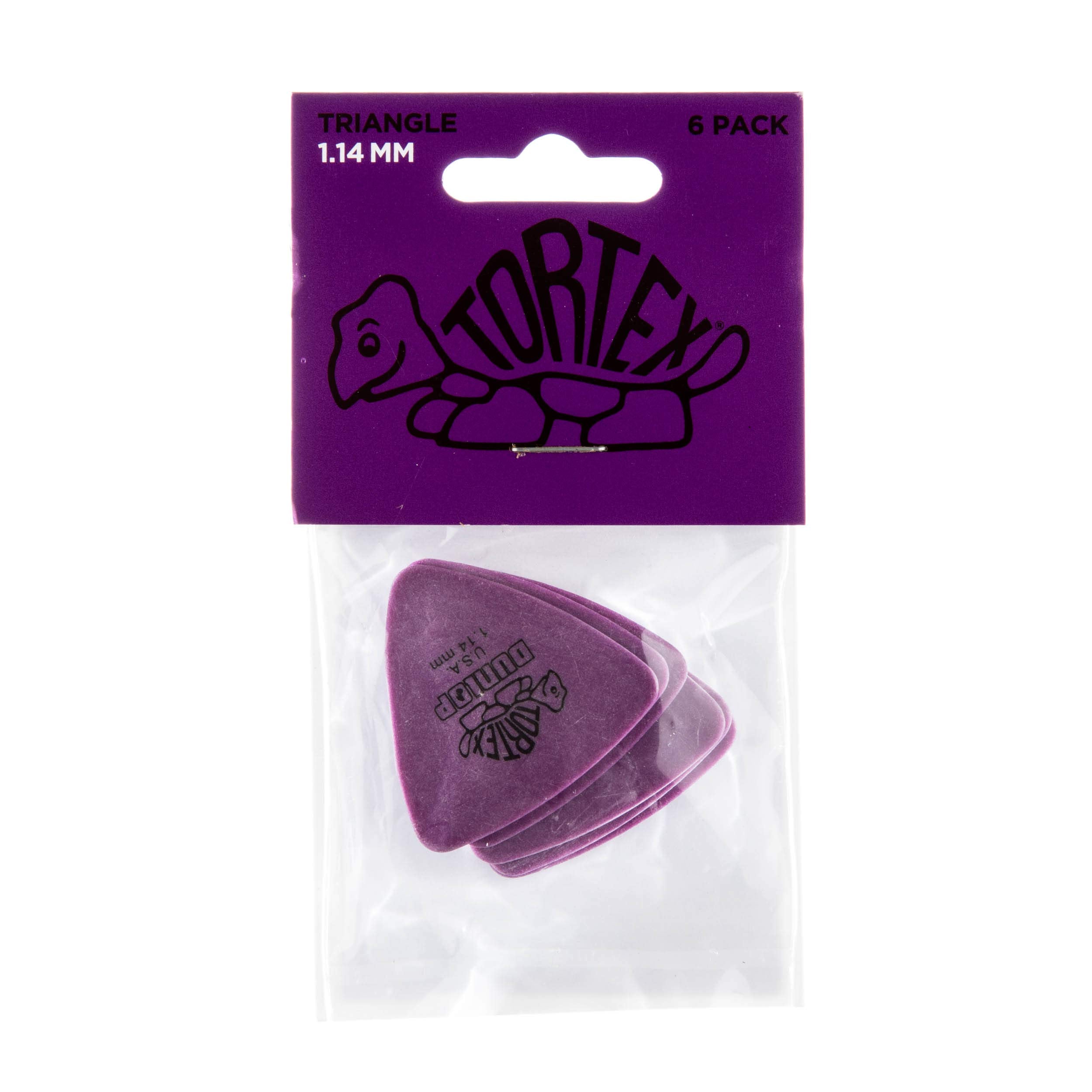 JIM DUNLOP 431P1.14 Tortex Triangle, Purple, 1.14mm, 6/Player's Pack