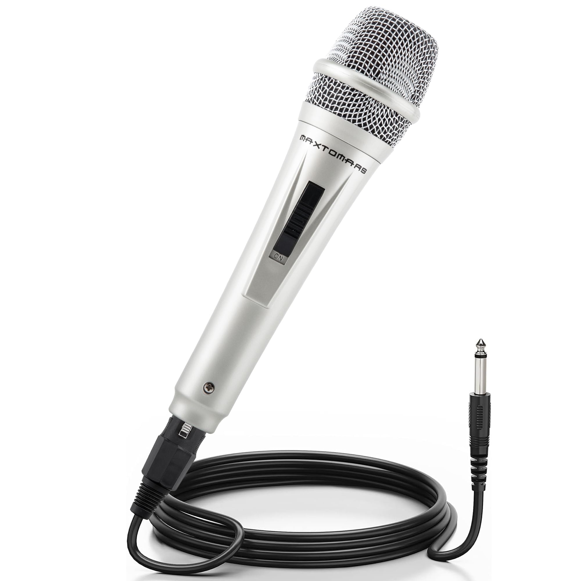 Adamantite Dynamic Karaoke Microphone for Singing, Handheld Wired Microphone, 13ft Cable and Magnetic Switch, Perfect for Speake