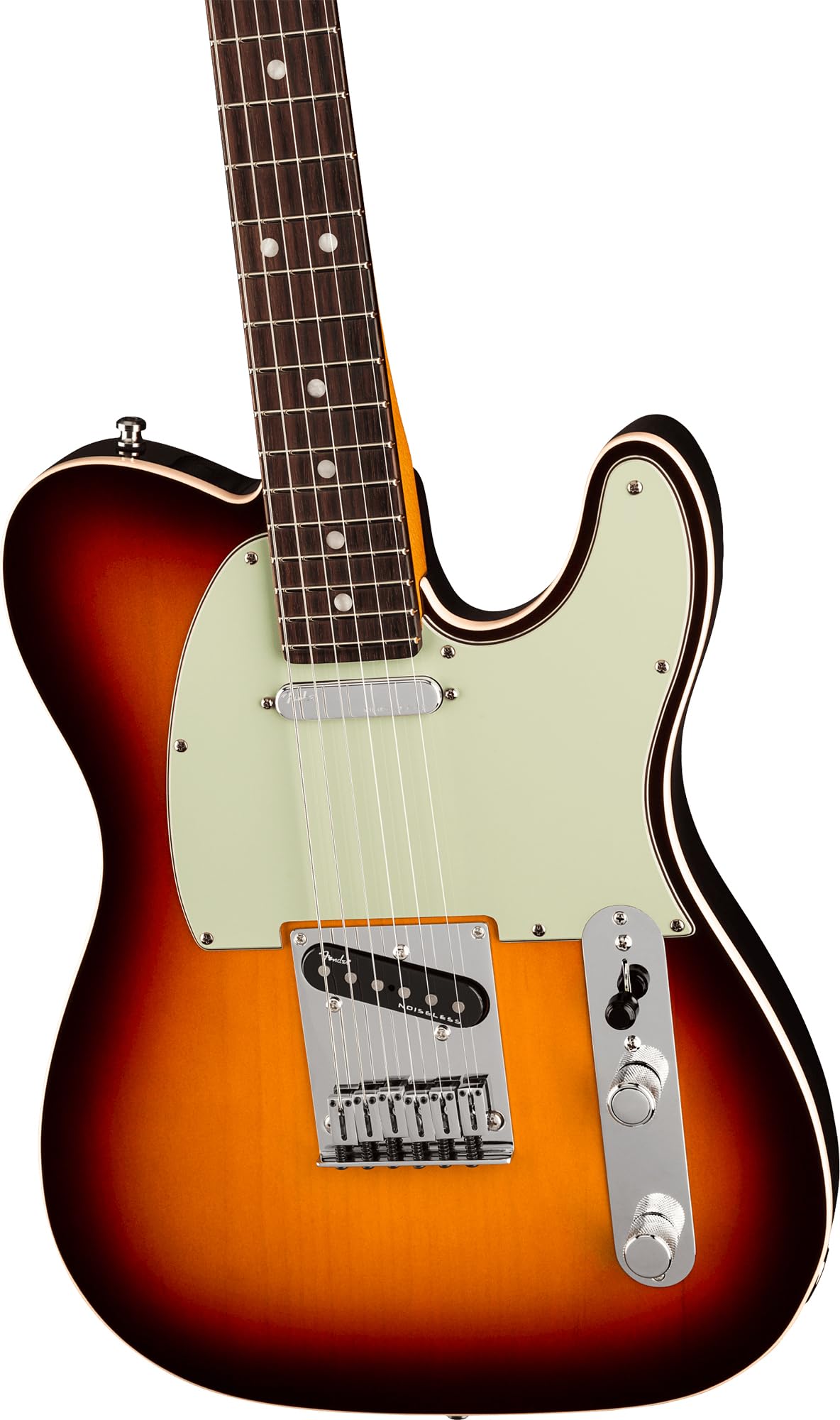 Fender American Ultra Telecaster, Rosewood - Ultraburst Bundle with Case, Hat, Strap, Cable, and Guitar Cleaning Kit