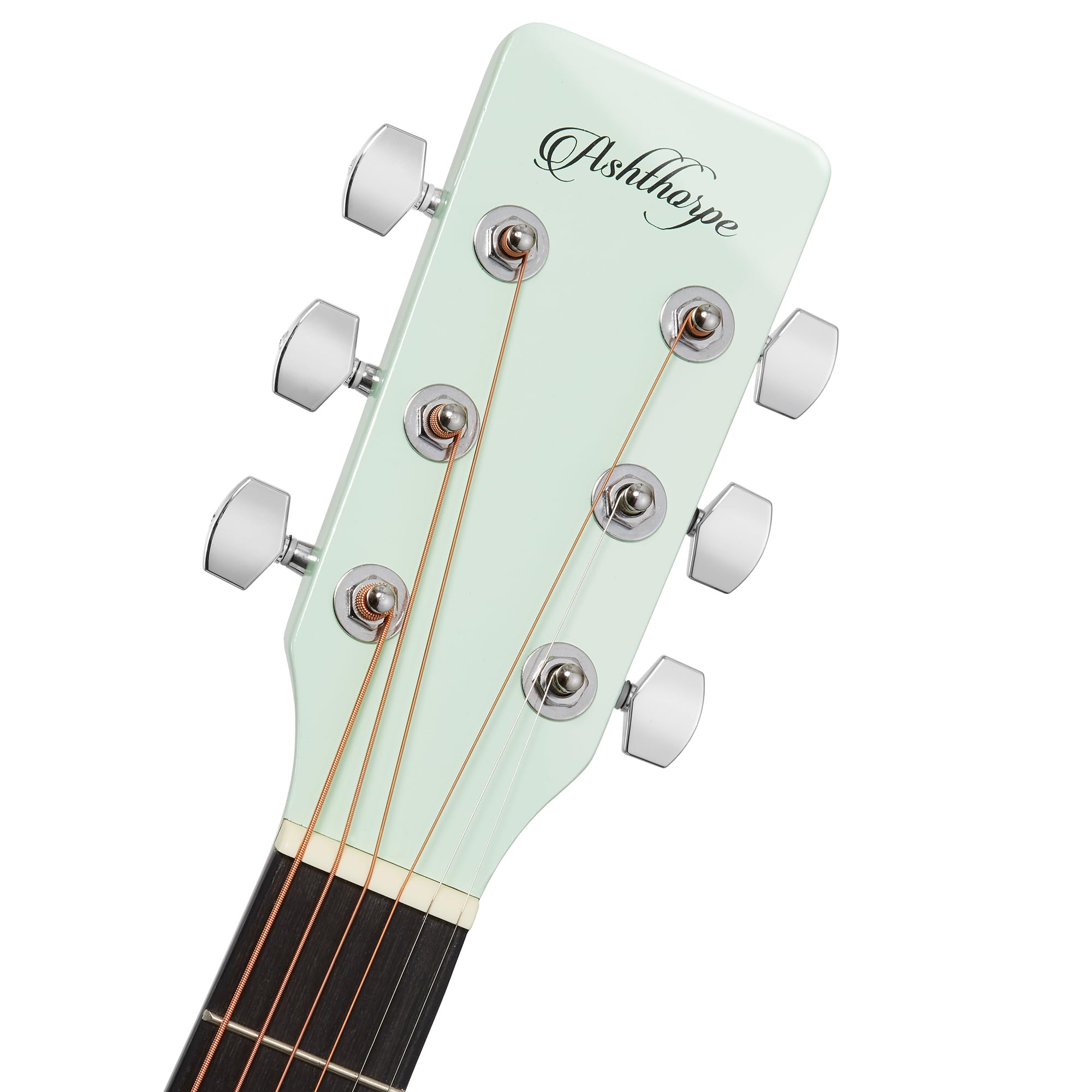 Ashthorpe Full-Size Cutaway Thinline Acoustic-Electric Guitar Package - Premium Tonewoods - Mint Green