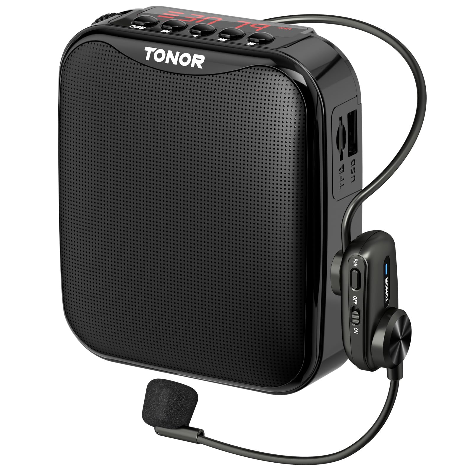 TONOR Voice Amplifier for Teachers, 15W Bluetooth Voice Amplifier with Wireless Headset Mic, Portable Megaphone Speaker Recharge