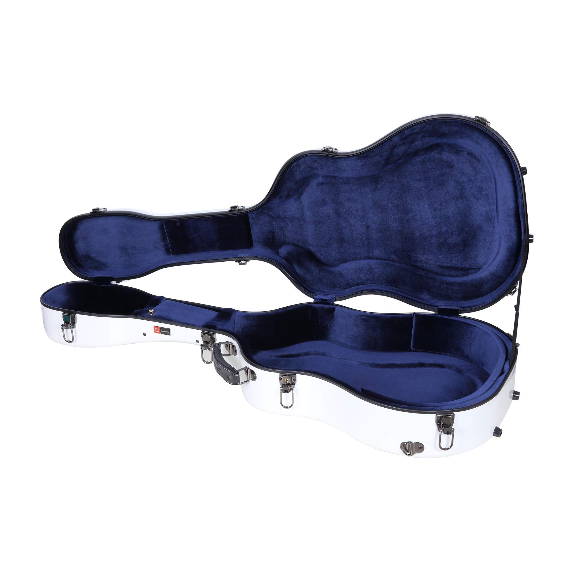 Crossrock Deluxe Fiberglass Case for 40''/41'' Dreadnought Acoustic Guitars-Whiite(CRF2021DWT)