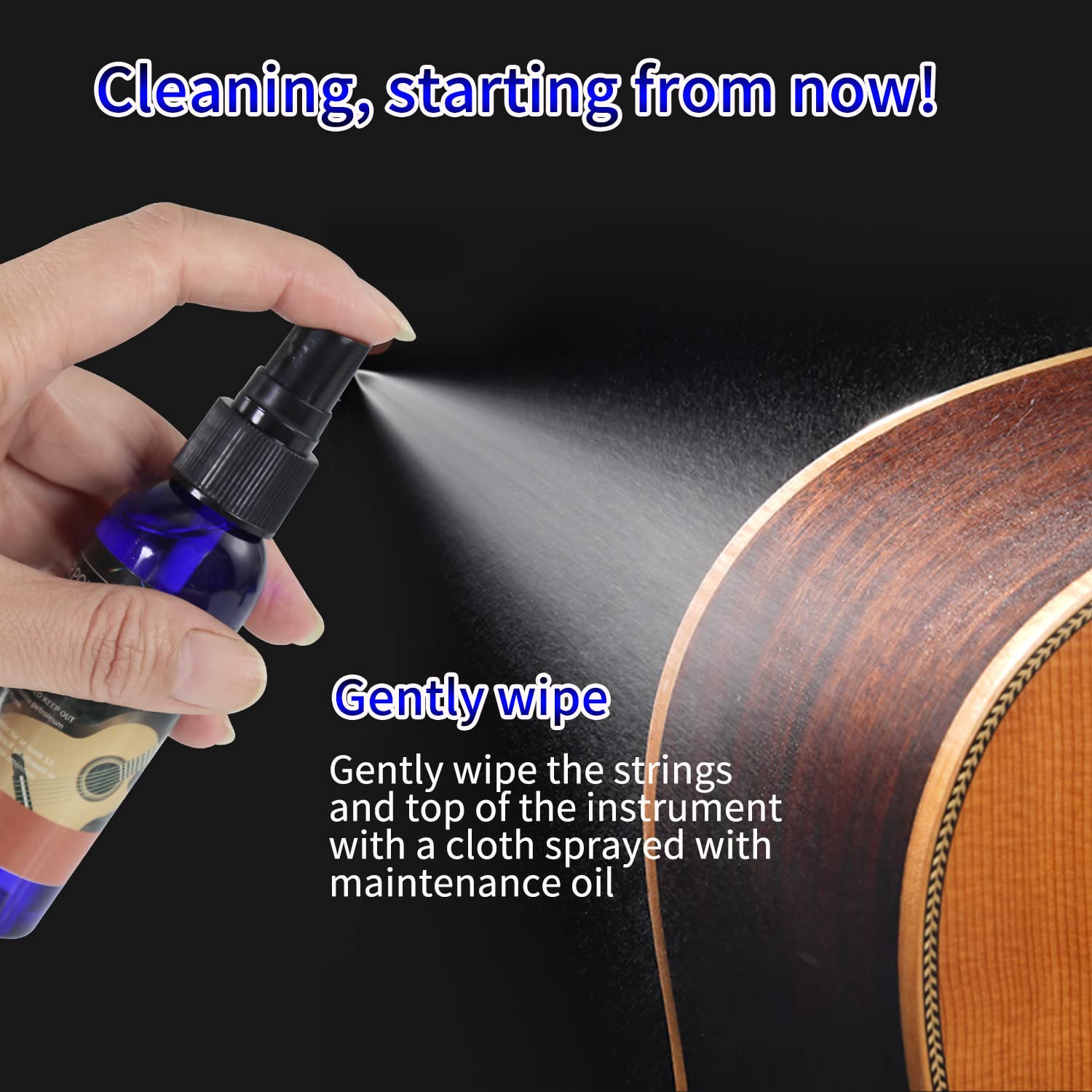 Premium Guitar Care 3-Piece Kit,Lemon oil,Polish,Guitar String oil,for guitar cleaning and maintenance