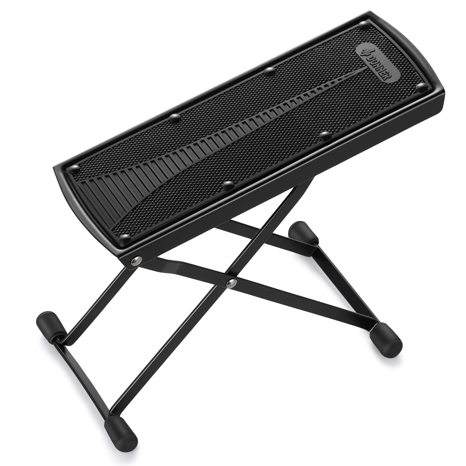 Donner Guitar Foot Stool Adjustable Guitar Leg Rest Step Footstool Black For Classical Guitar Player