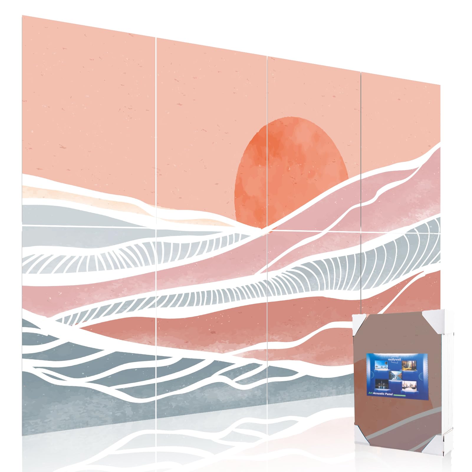Mollywell Art Acoustic Panels, Sound Proofing, Wall Decoration, Suitable For Nature-Inspired Room Soundproofing & Vibrant Aesthe