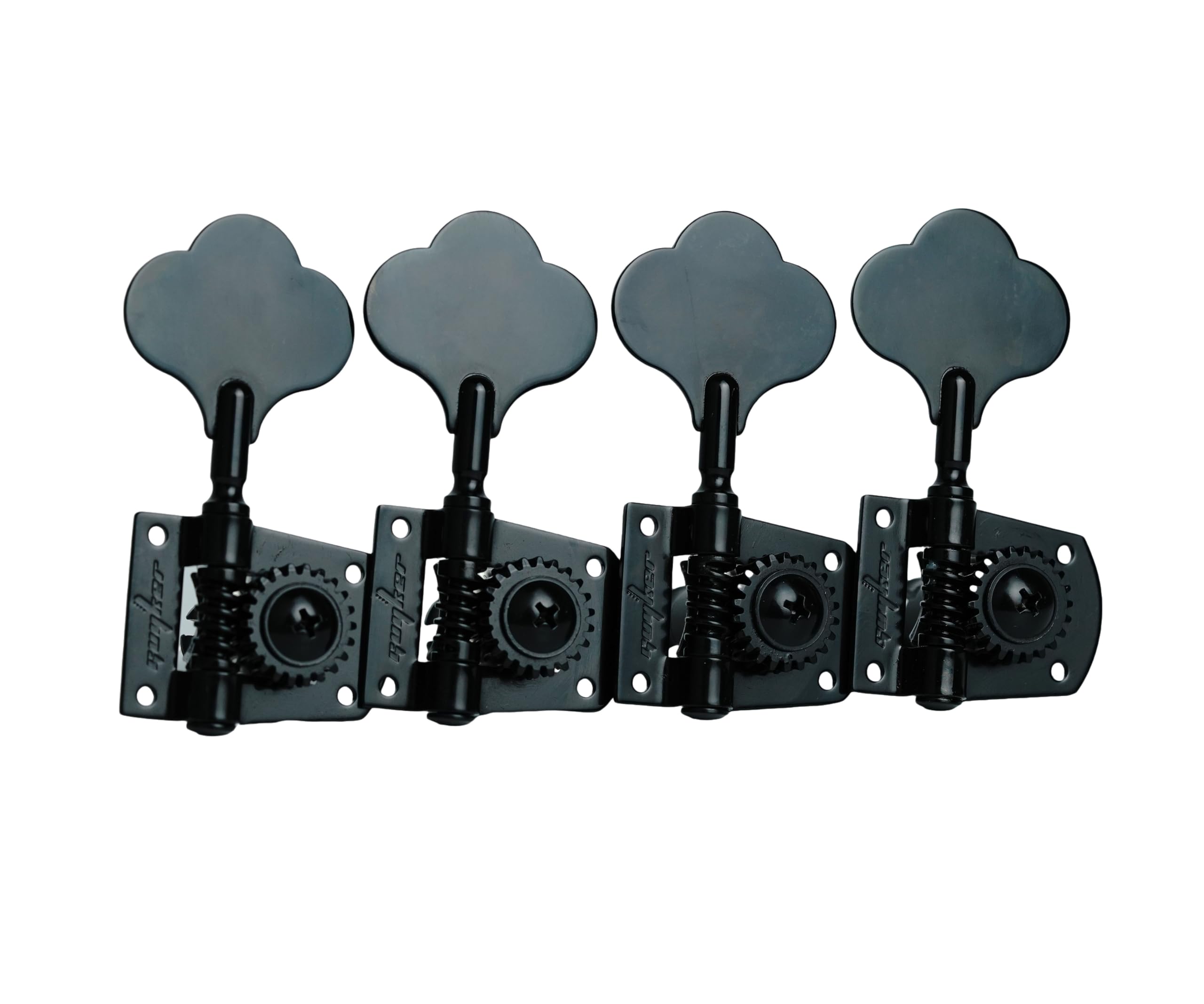 Guyker Bass Machine Head (4 for Right) - 1:21 Ratio Gear Open Frame Tuners Tuning Key Pegs Replacement for Electric Jazz Guitar 