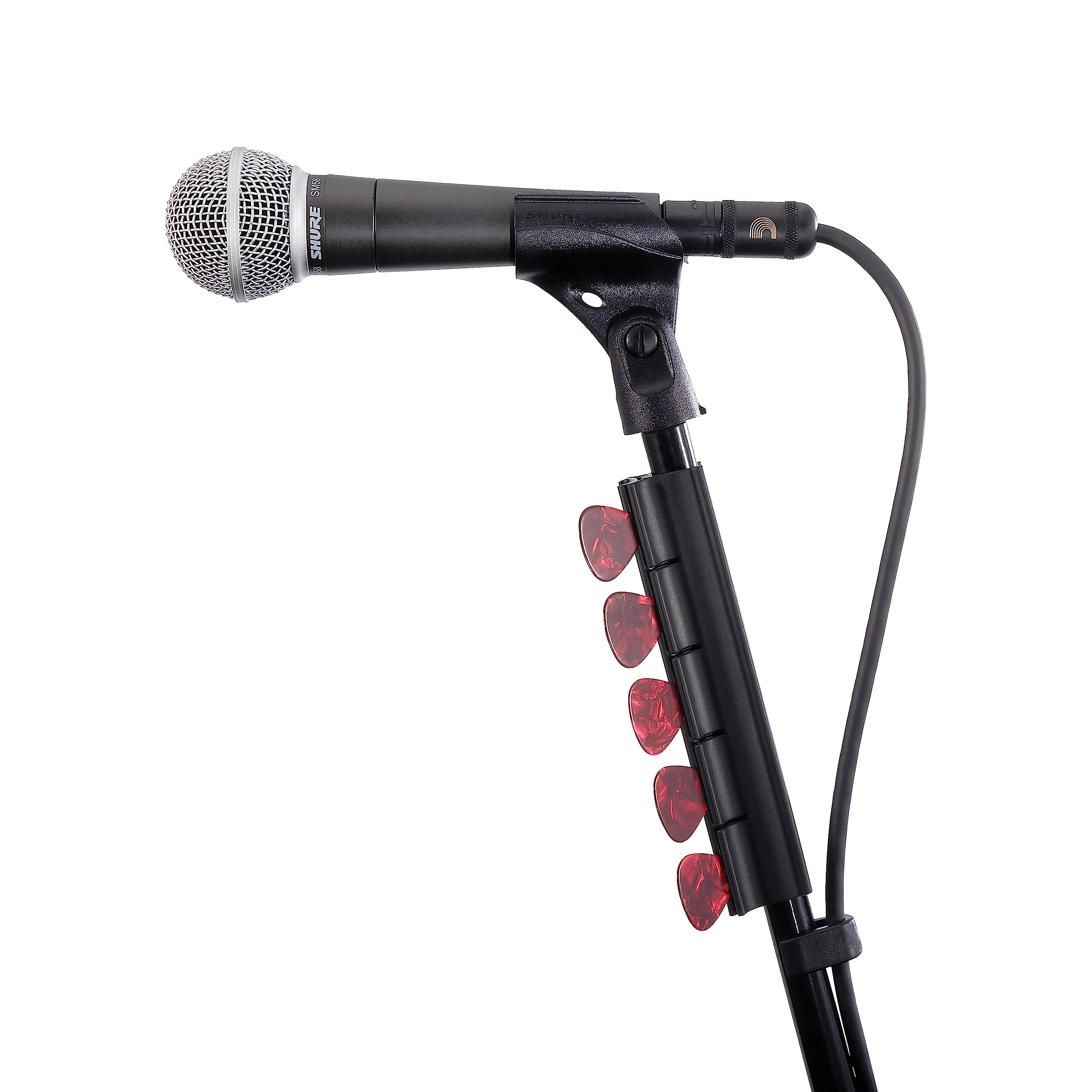 D'Addario Accessories Mic Stand Pick Holder - Guitar Pick Holder For Mic Stands - Holds 10 Guitar Picks Of Any Gauge And Size