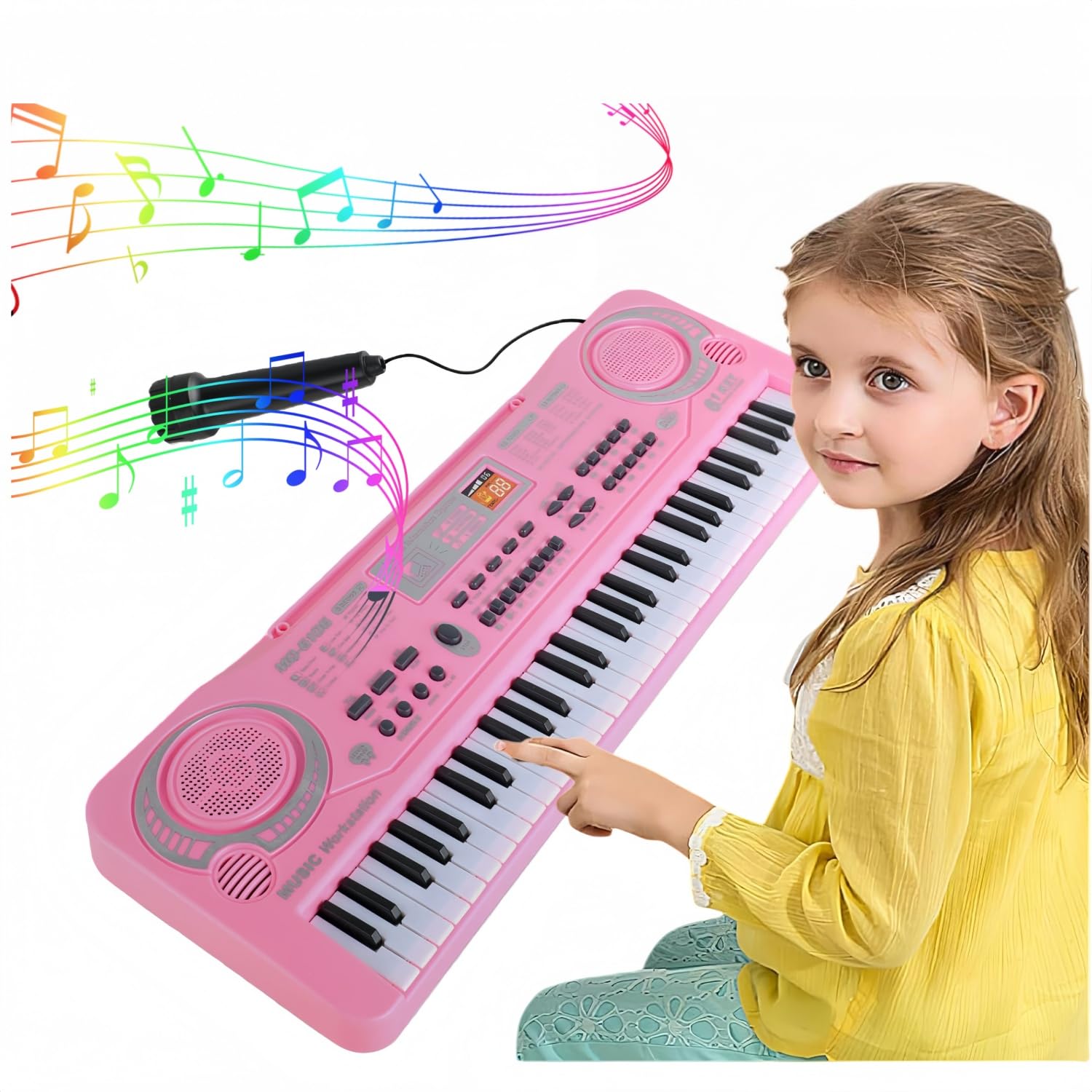Keyboard Piano electric music Keyboard 61 Key Musical Instruments Toy portable piano w/USB Microphone Birthday Christmas gifts f