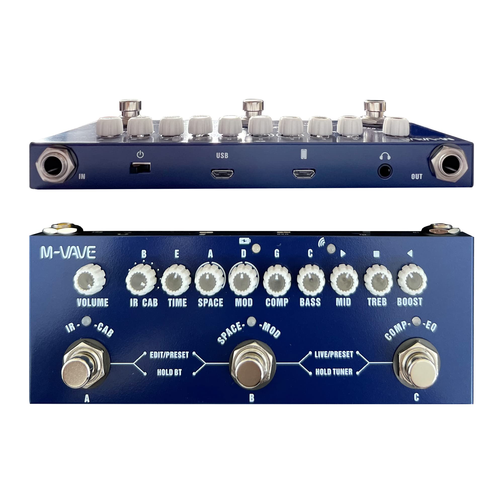 Multi Effects BASS Pedal,Cube Baby BASS with IR Loading 8 AMP Models, Multi Effects Processor for Electric Guitar,Delay Reverb C