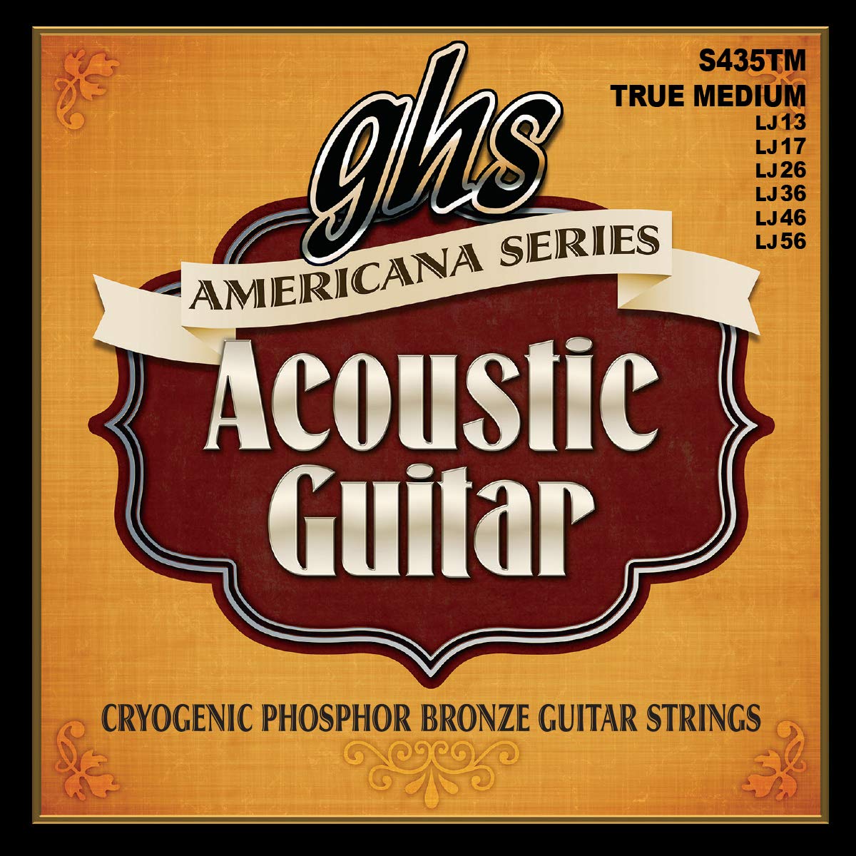 Ghs Americana Phosphor Bronze Acoustic Strings - S435Tm Set, True Medium, 13-56