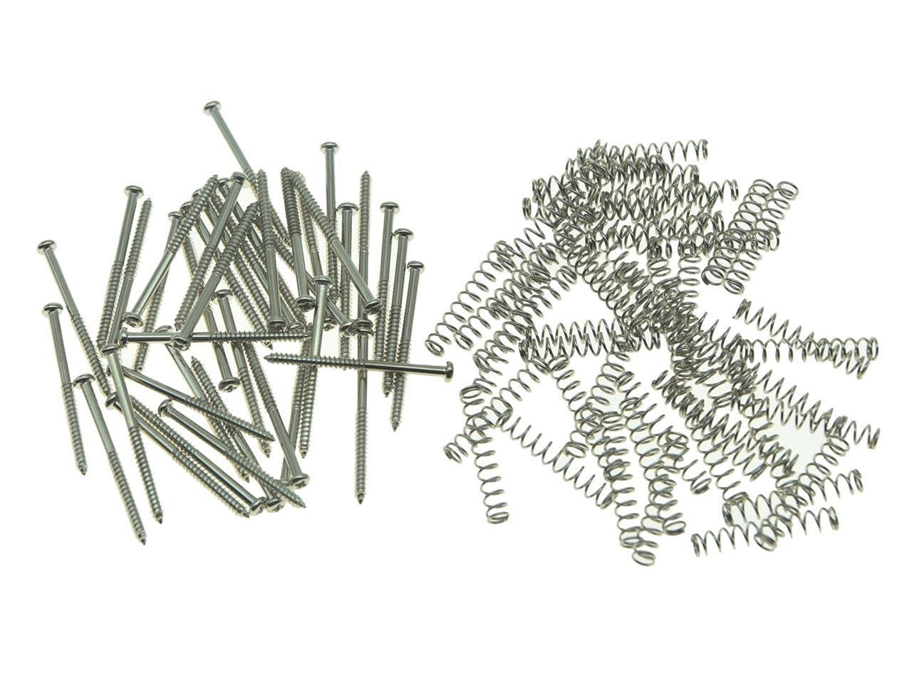 Dopro 50Pcs Bass Guitar Pickup Mounting Screws Pickup Springs For Precision P Bass Or J Bass Or P90 Soap Bar Pickups Nickel