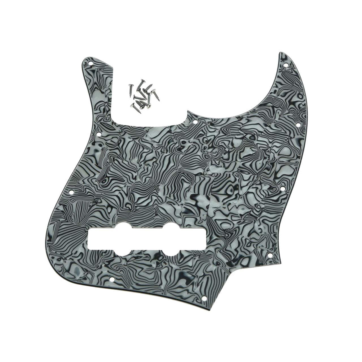 Dopro Jazz Bass J Bass Pickguard For Usa/Mexican 4 String Fd Jazz Bass Black/White Shell