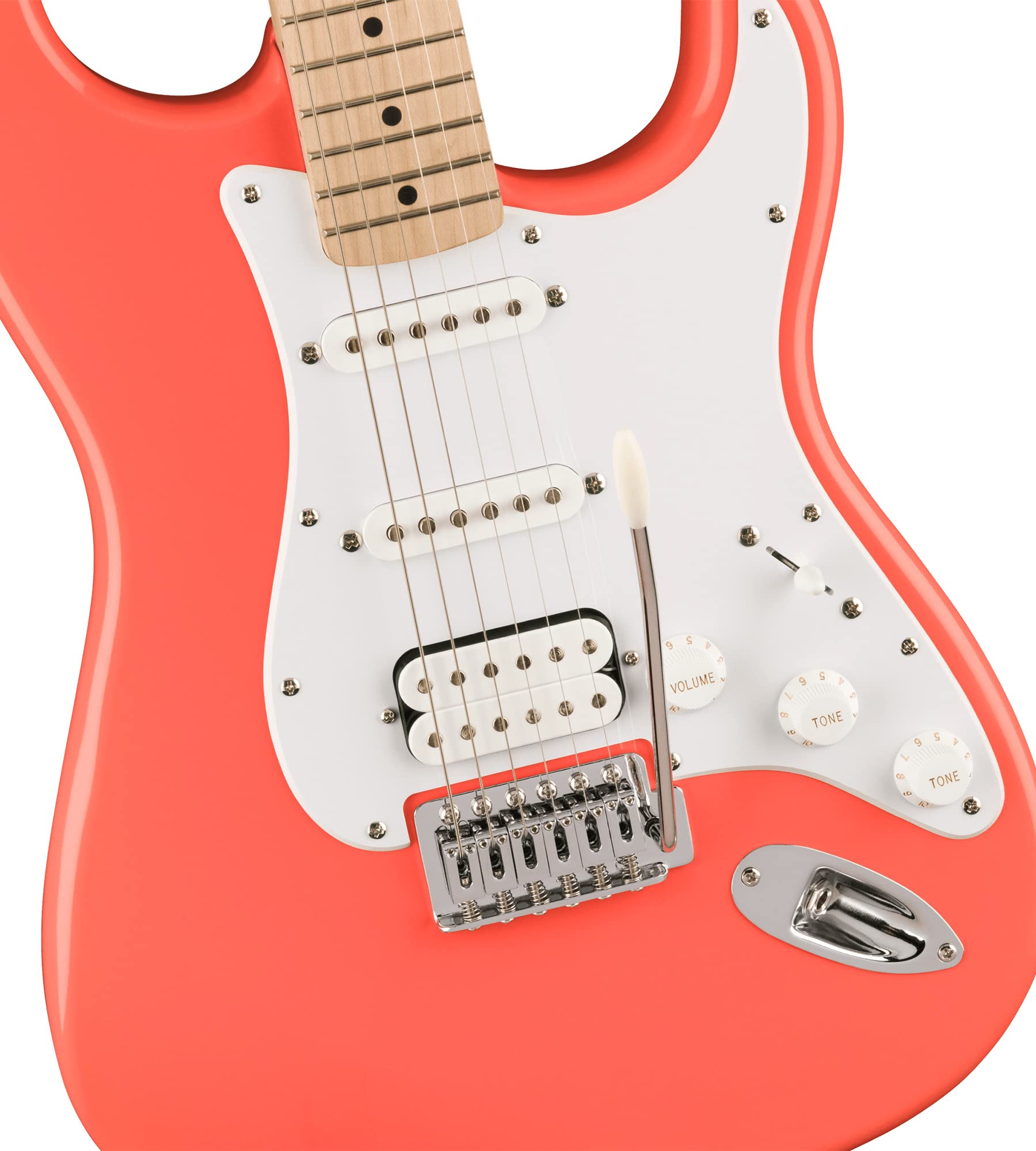 Fender Squier Sonic Stratocaster HSS - Tahititan Coral Bundle with Amp, Tuner, Strap, Cable, Picks, and Austin Bazaar Guitar DVD