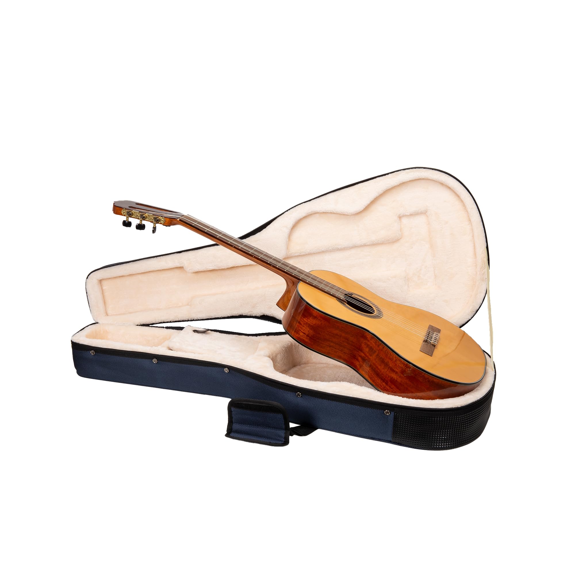 Crossrock Classical Guitar Foam Case | Lightweight Blue Gig Bag with Structured Exterior, Plush Interior & Storage Pockets (CRP3