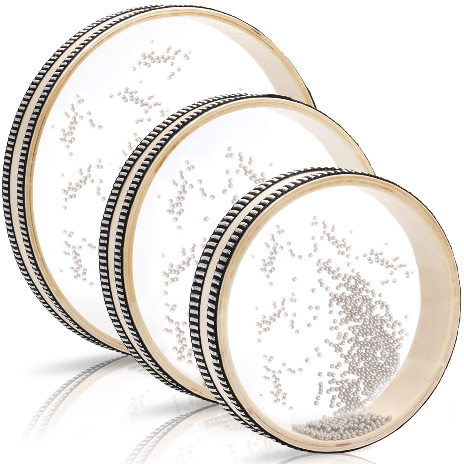 Fasmov 3 Pieces Wave Bead Ocean Drum, Sea Wave Sound Drum Percussion Wave Drum with Hardwood Shell Ocean Sound Drum Musical Inst