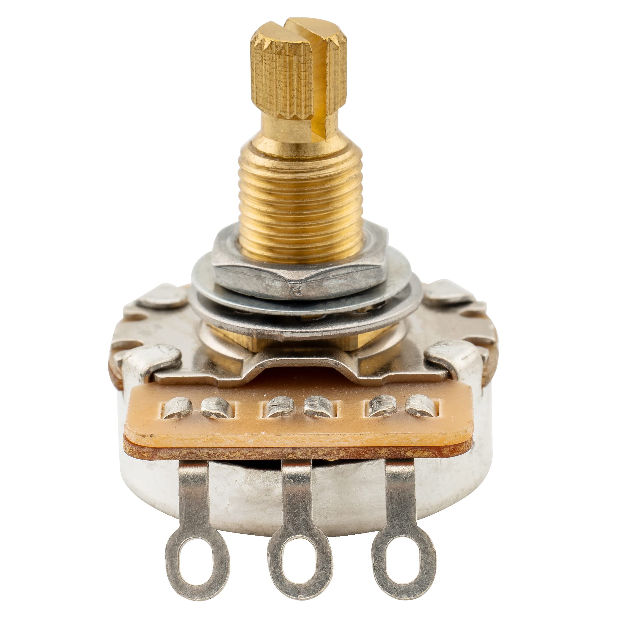 Musiclily Pro HD A1M Full Brass Metric Coarse 18-Spline Split Shaft Pot Audio Taper Potentiometer for Electric Guitar Bass