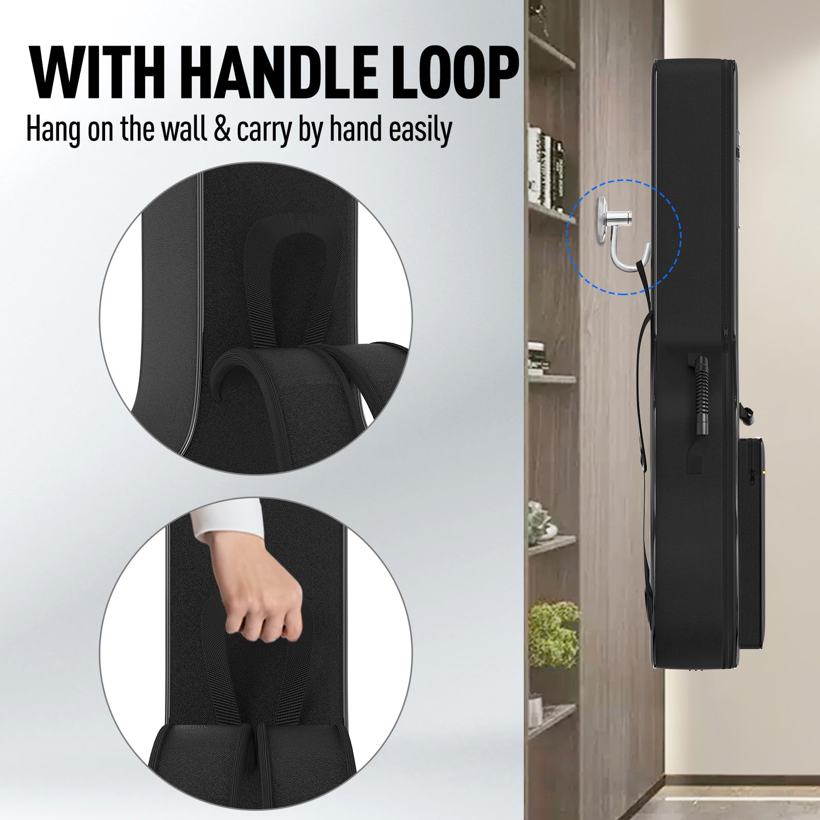 GLEAM Acoustic Guitar Gig Bag - 0.35 Inch Sponge Padding Fit 39-41 Inch Guitar Waterproof Black