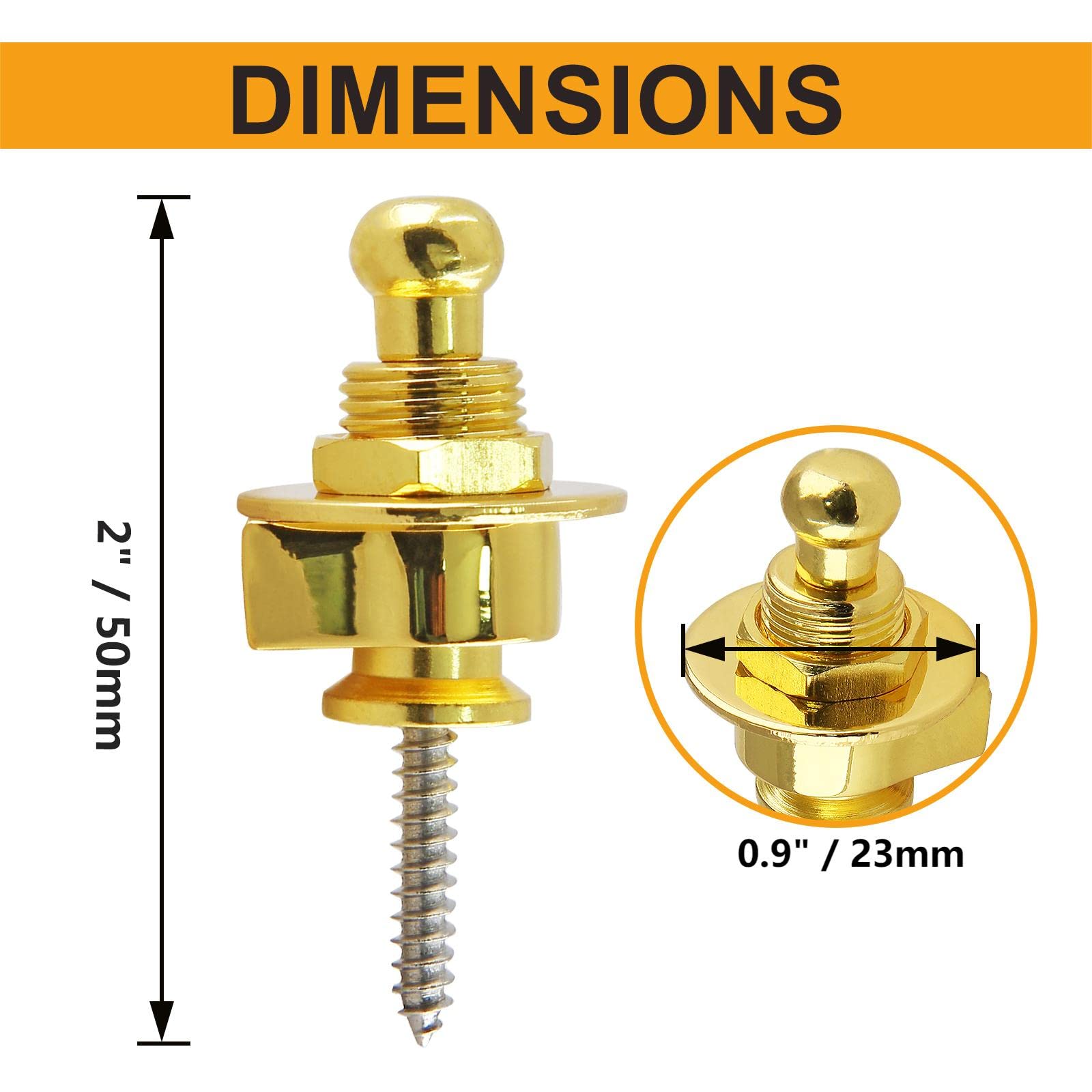 LifCratms 2PCS Guitar Strap Locks, Metal Heavy Duty Guitar Straplocks Replacement, Buttons Quick Release Security retainer Syste
