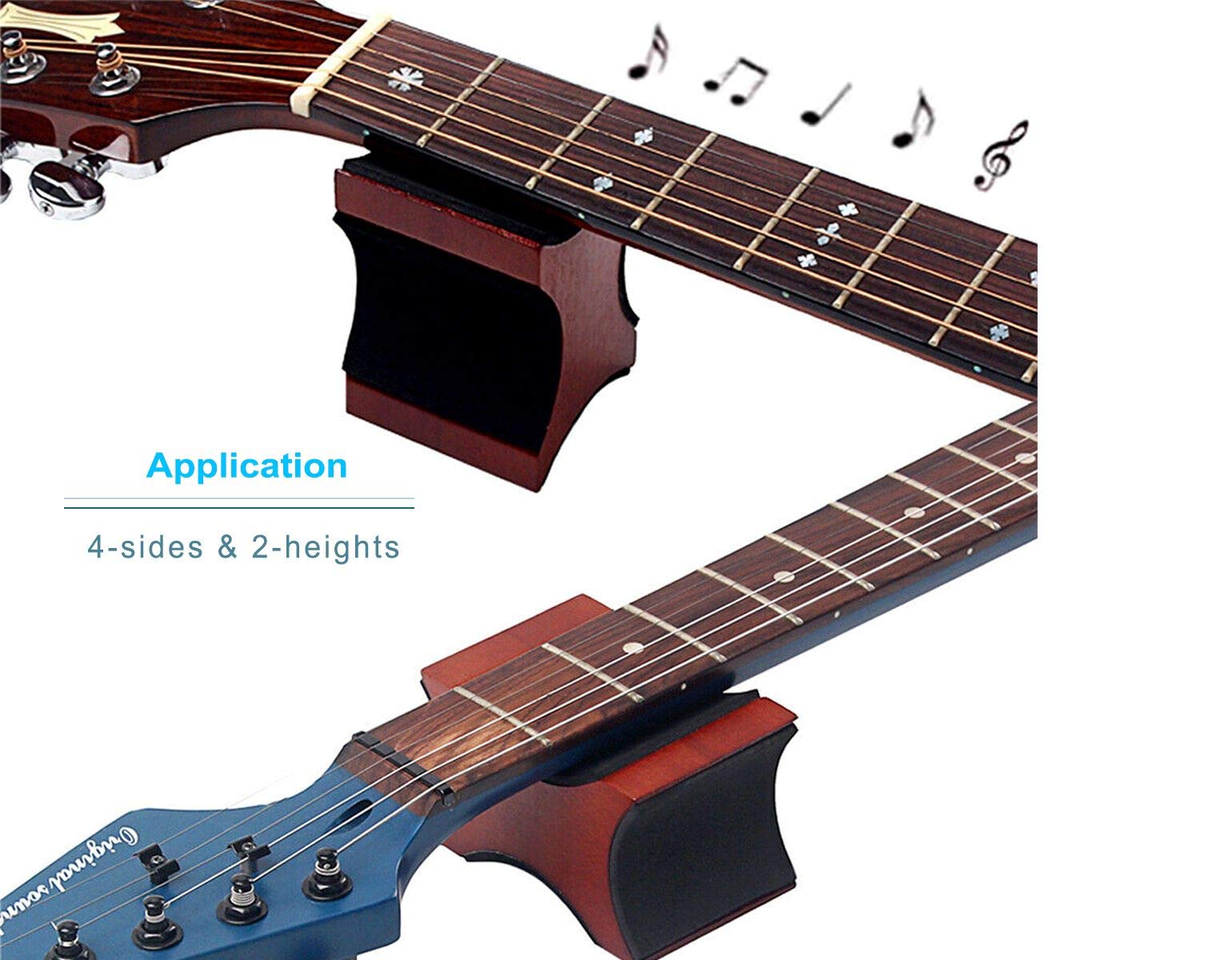 Guitar Neck Rest, Electric Acoustic & Bass Guitar Support Pillow for Changing Strings, String Instrument Wooden Neck Craddle, Lu