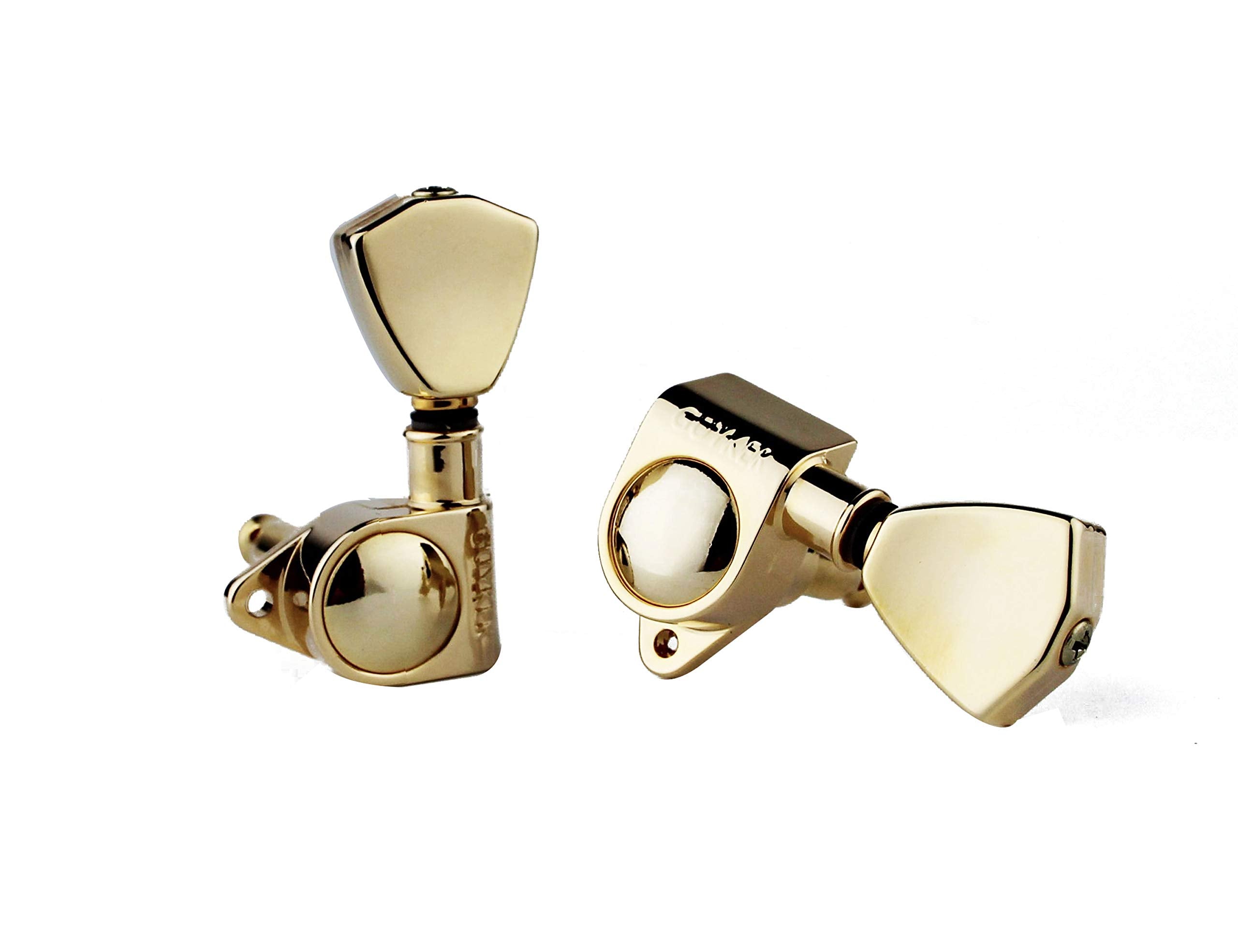 Guyker Guitar Machine Heads (3L + 3R Handed) - 1:21 Sealed Tuners Tuning Key Pegs with Trapezium Handle Replacement for Electric