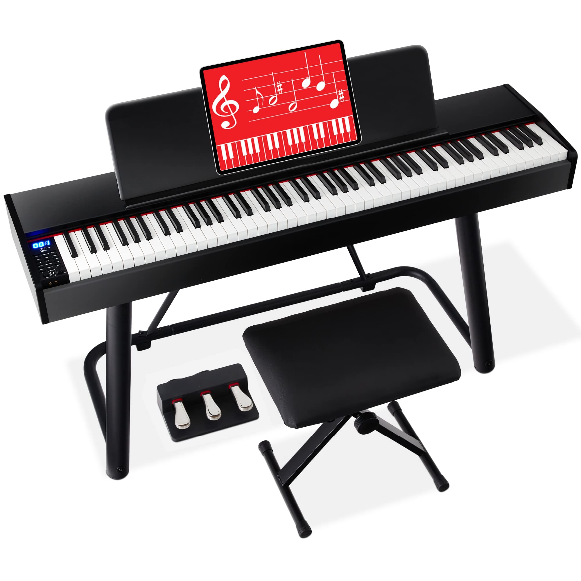 Best Choice Products 88-Key Weighted Full Size Digital Piano, Electronic Keyboard Set for All Experience Levels w/U-Stand, 3 Sus