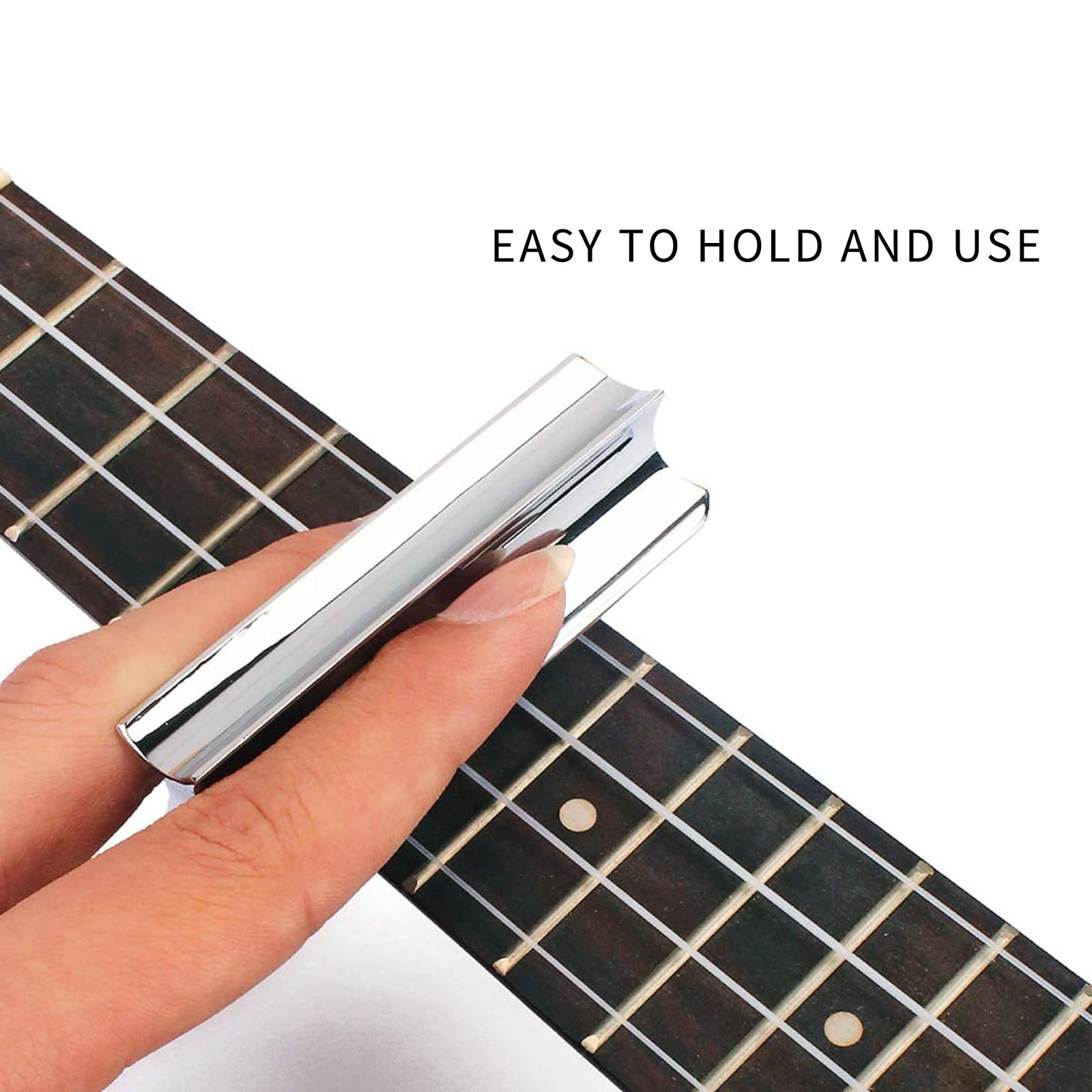 Cheerock Electric Guitar Solid Steel Slide Tone Bar, Polished Metal Guitar Slide, Electric Guitar Accessories, Steel Guitar Bar