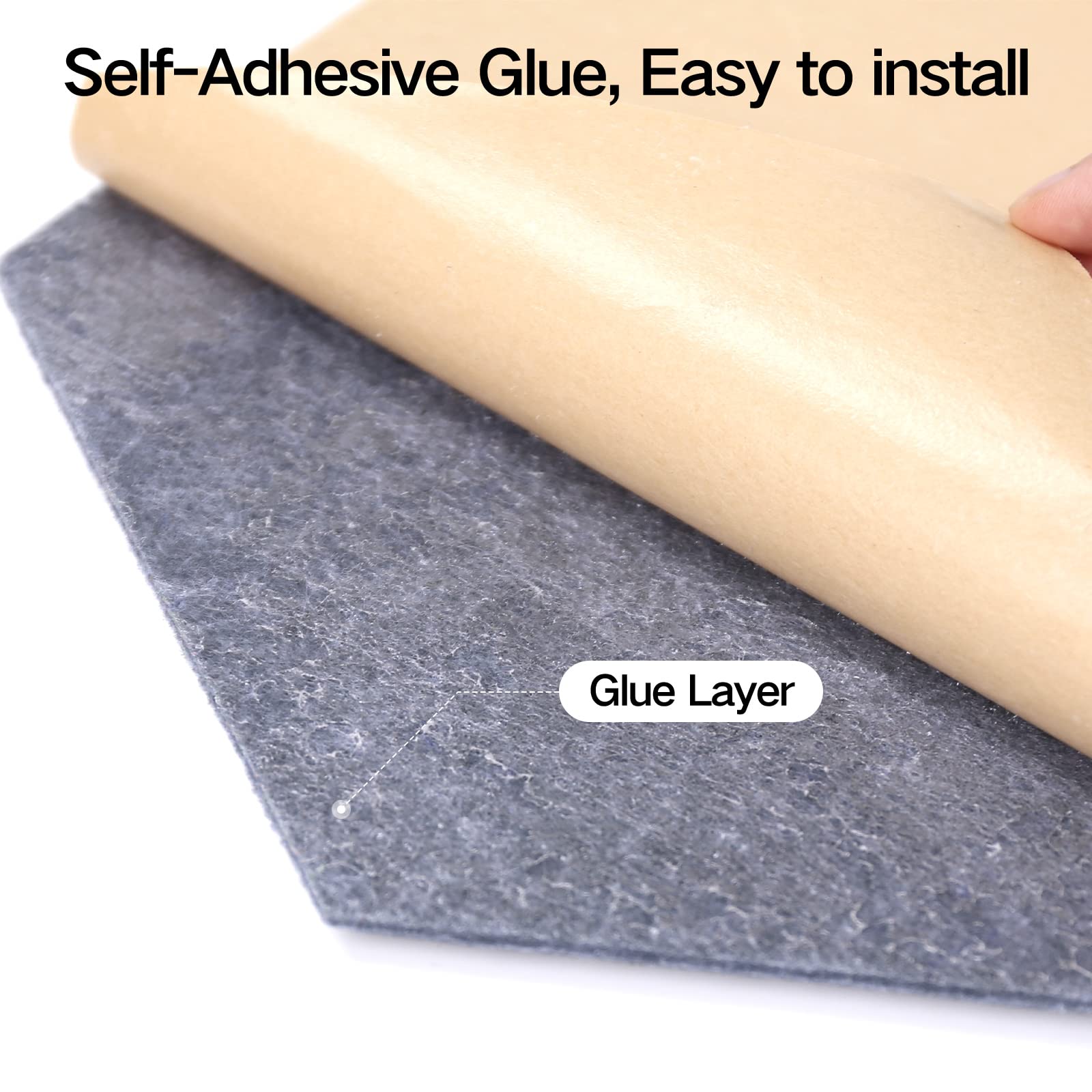 Dailycooper 12 Pack Self-adhesive Acoustic Panels 12'' X 10'' X 0.4'' - Sound Proof Foam Panels with High Density, Stylish Hexag