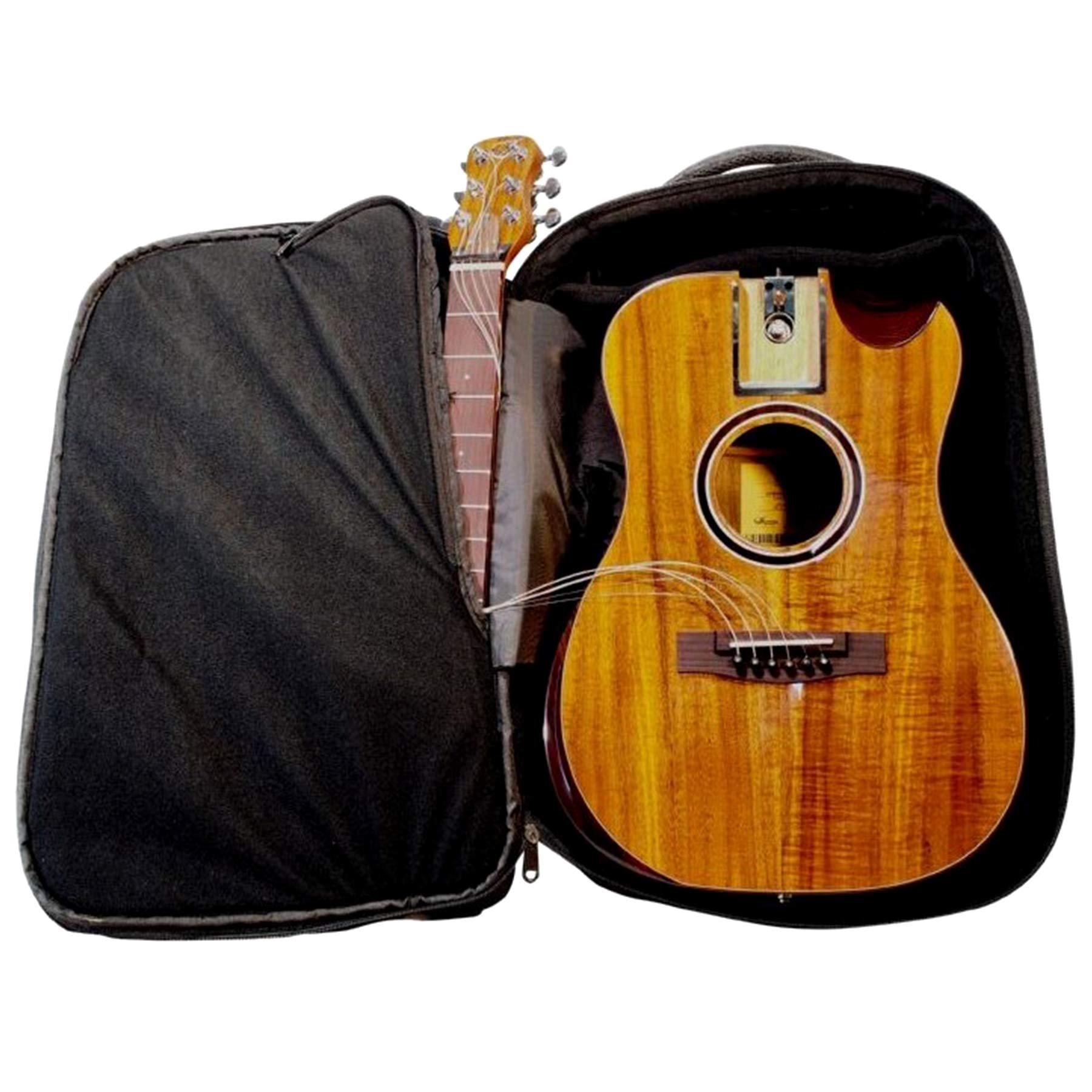Journey Instruments Solid Acacia Koa Travel Guitar - Of882C Traveling Acoustic-Electric Guitar With Collapsible Patented System