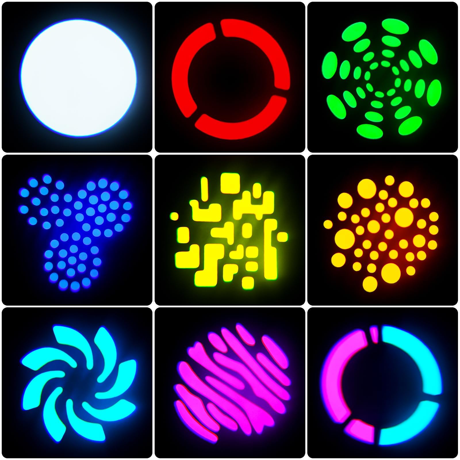 UKing DJ Lights Moving Head 8 Color 8 GOBO Stage Lighting LED Spotlight by DMX and Sound Activated Control for Wedding DJ Disco