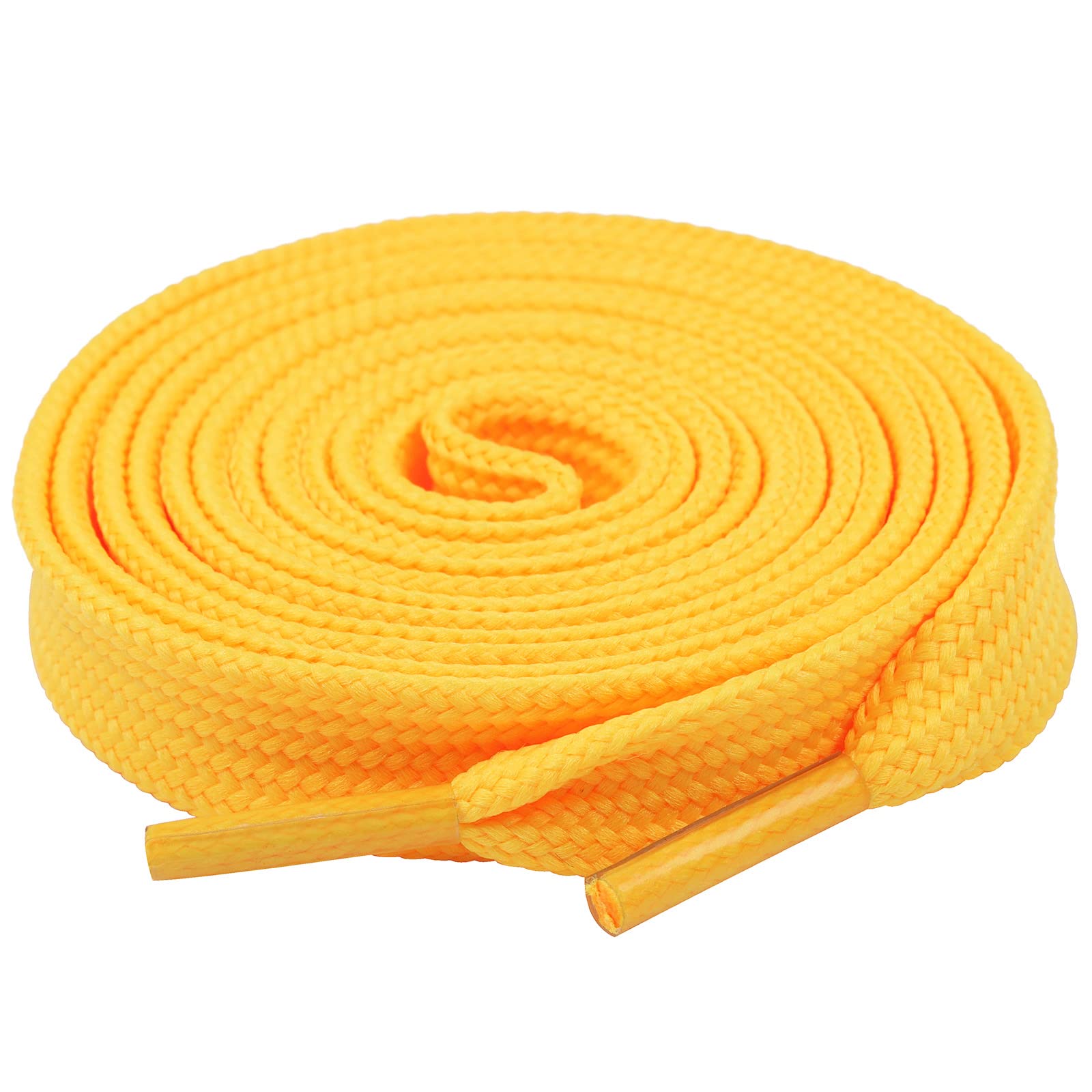 Olukssck 1 Pair Flat Shoe Laces For Sneakers, 25 Wide Athletic Shoelaces Yellow 28 Inch(71Cm)