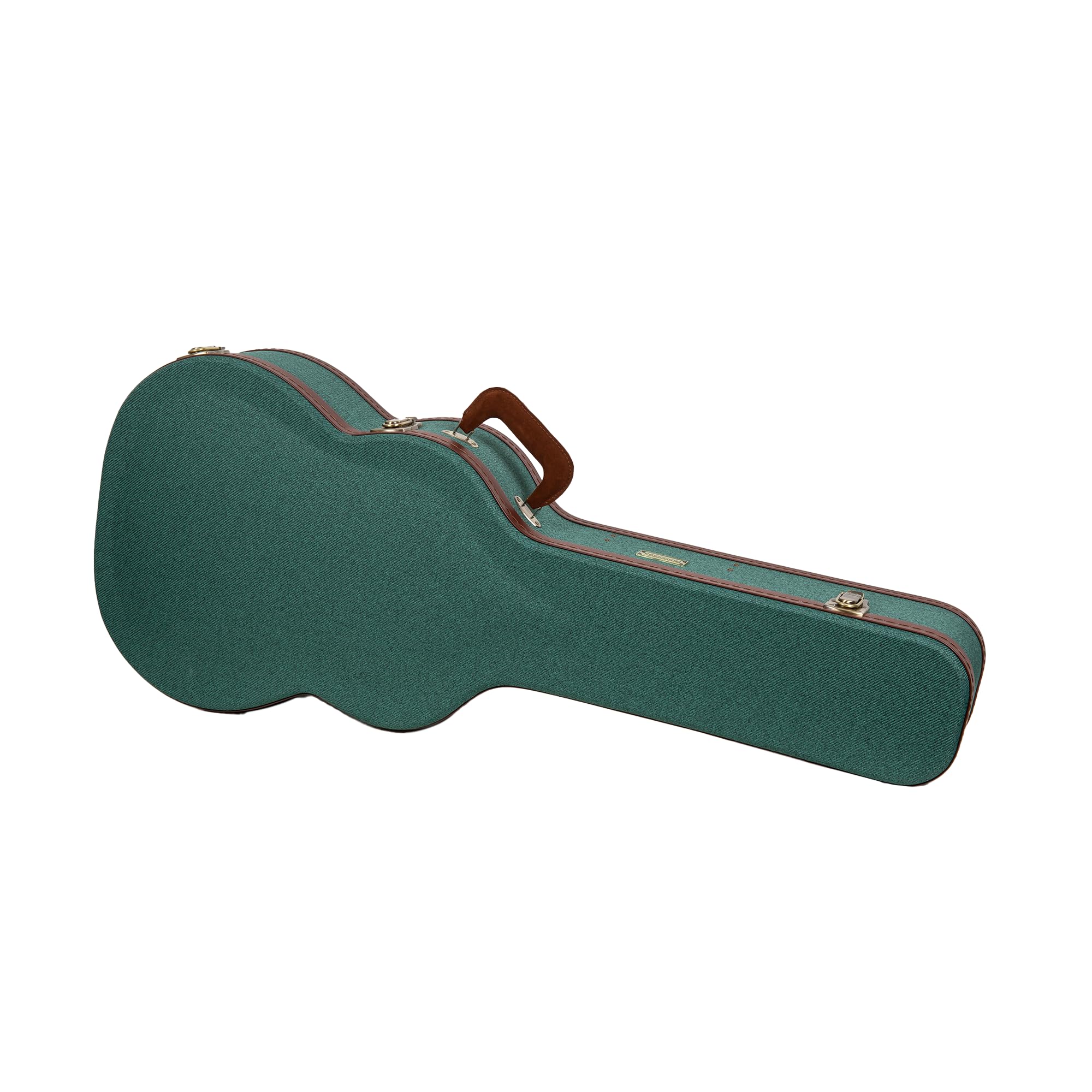 Crossrock Master Series Classical Guitar Case for 4/4 Nylon String | Malachite Blue Eco Tweed Fabric, Re-Engineered Shell, Leath
