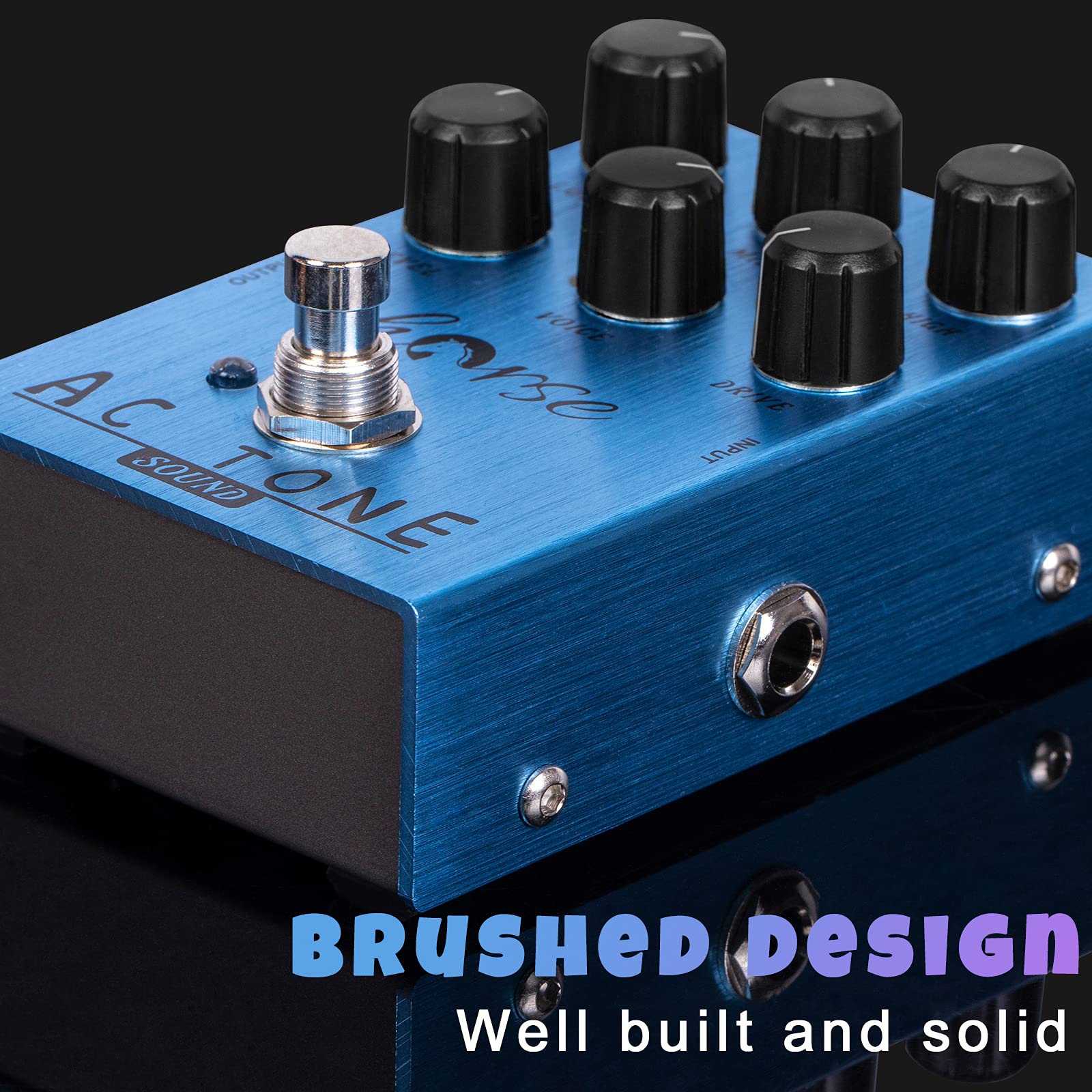 AC Tone Pedal, Horse AMP Pedal Effect Simulation Amplifier Effects Pedal Analog Vox AC30 Classic British Rock Sound Pedal for El