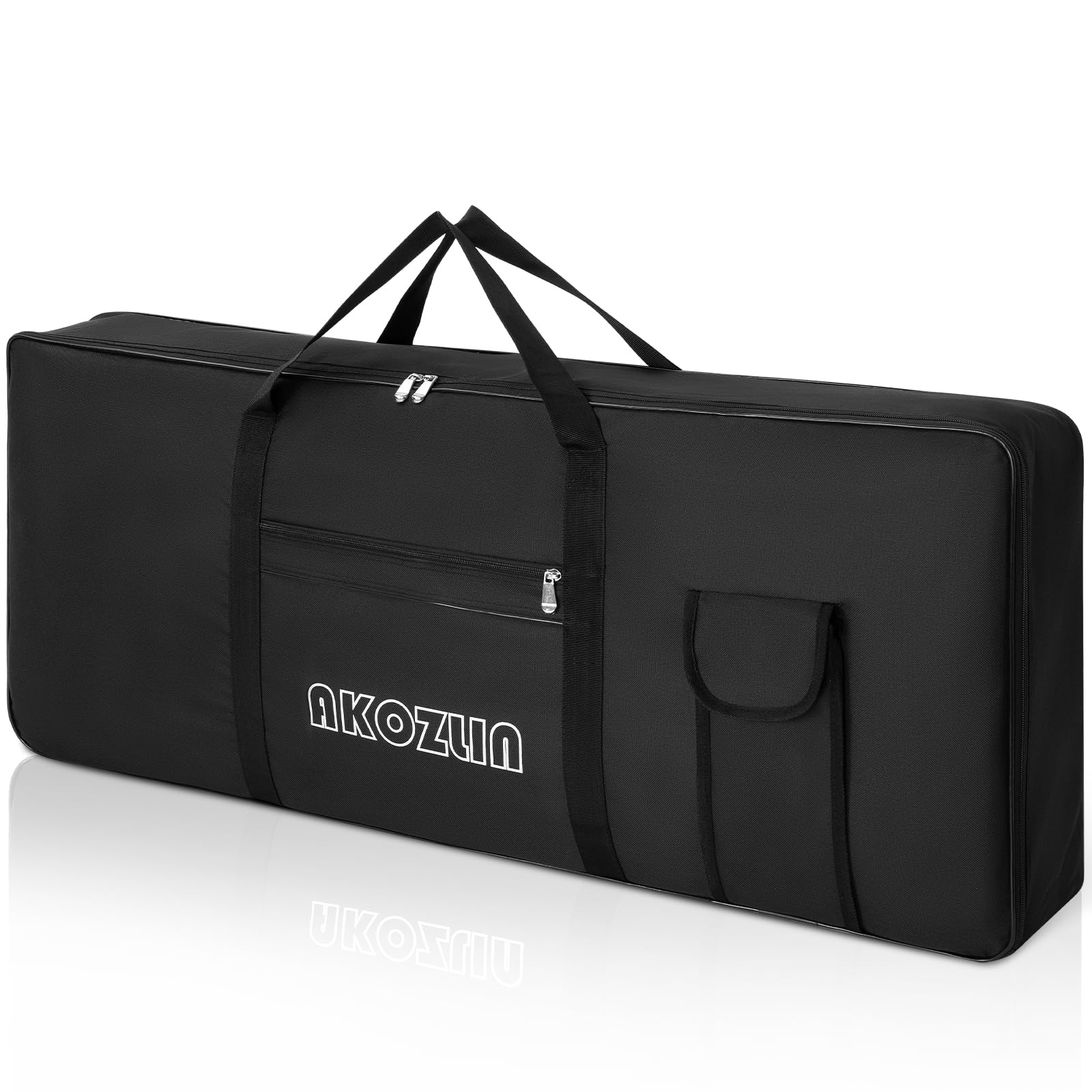 AKOZLIN 61 Keys Portable Padded Keyboard Case,Dimension 40X6X16, Electric Piano Keyboard Gig Bag (Black)