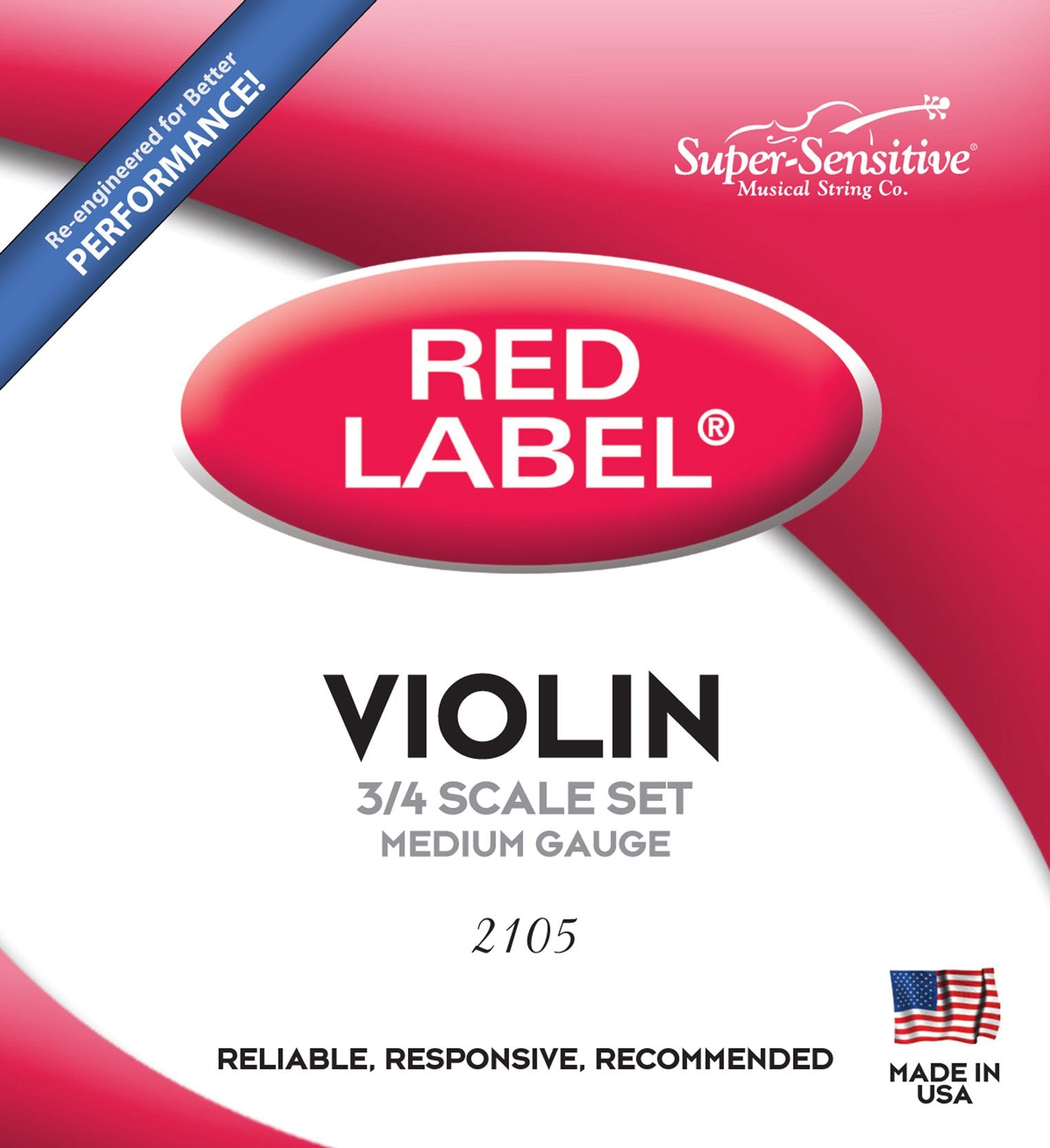 Super Sensitive Musical Strings Co. Steelcore 3/4 Violin Strings: Set, 2105