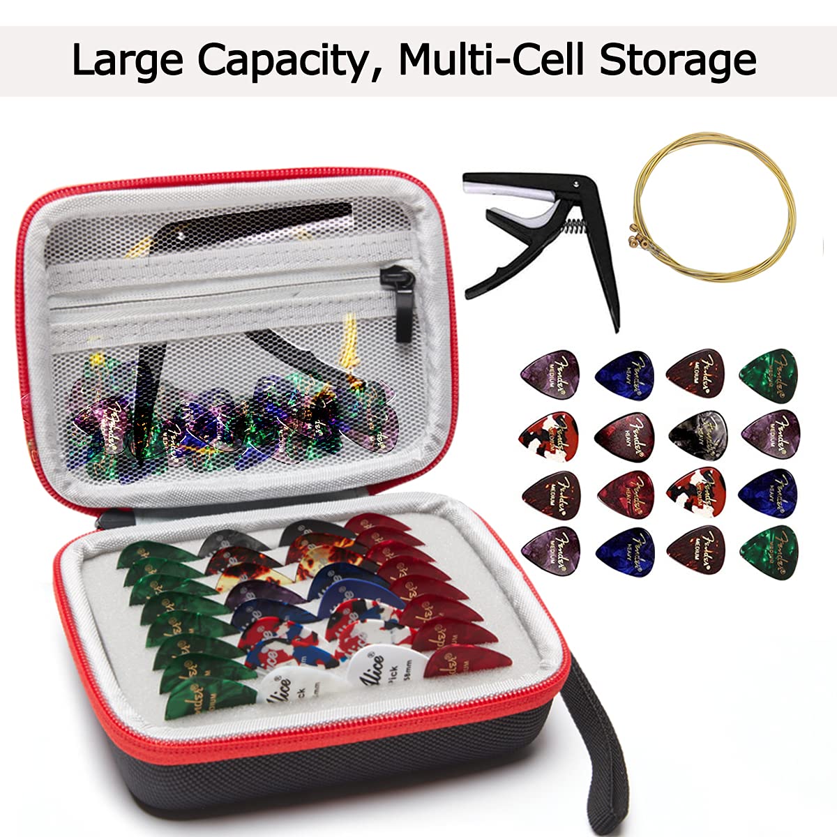 COOZOOM Guitar Pick Holder Case Compatible for Fender, ChromaCast, D'Addario, JIM DUNLOP, Bolopick, UNLP MUSICAL INSTRUMENT Guit